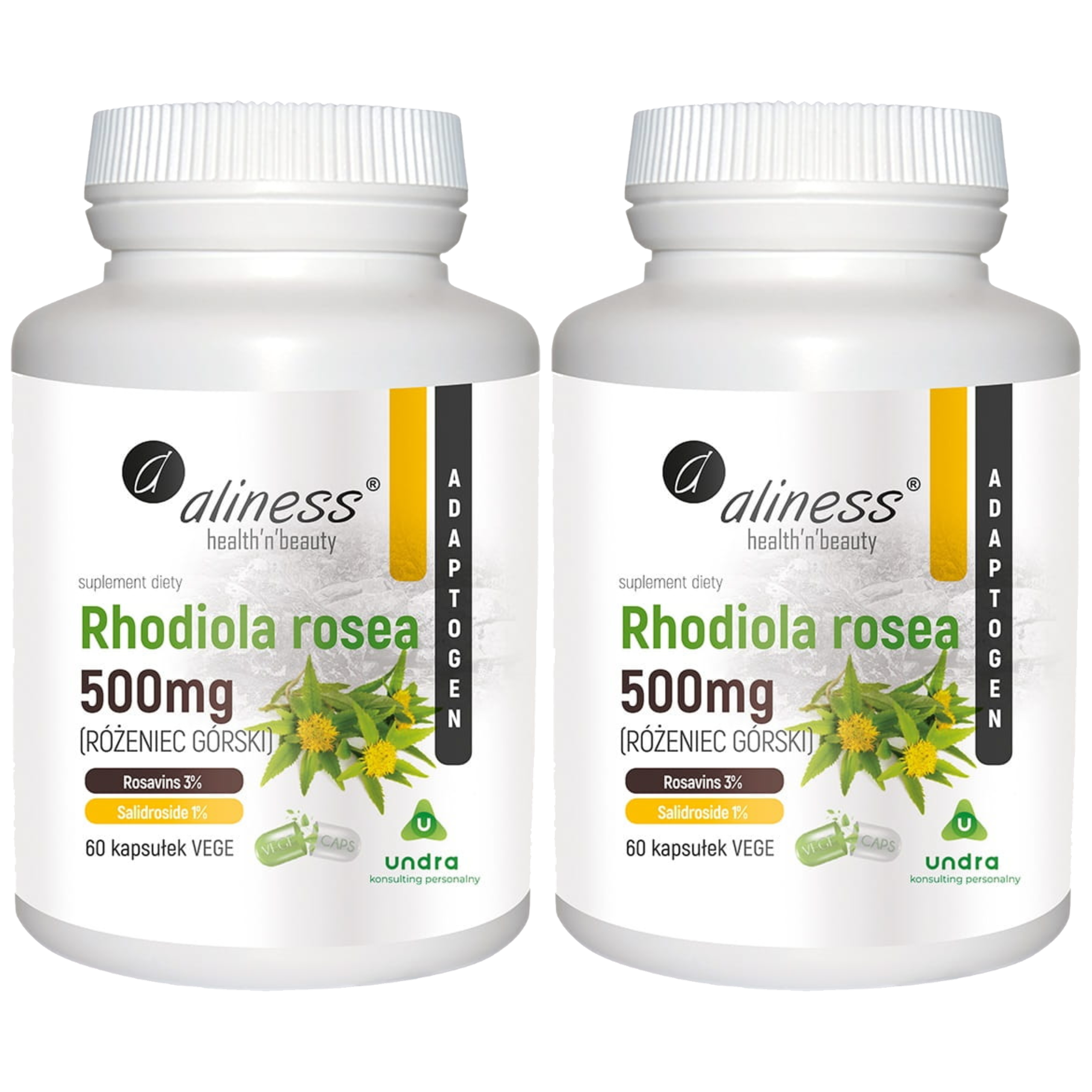 ALINESS - Rhodiola Rosea 500mg - 2x 60vcaps.