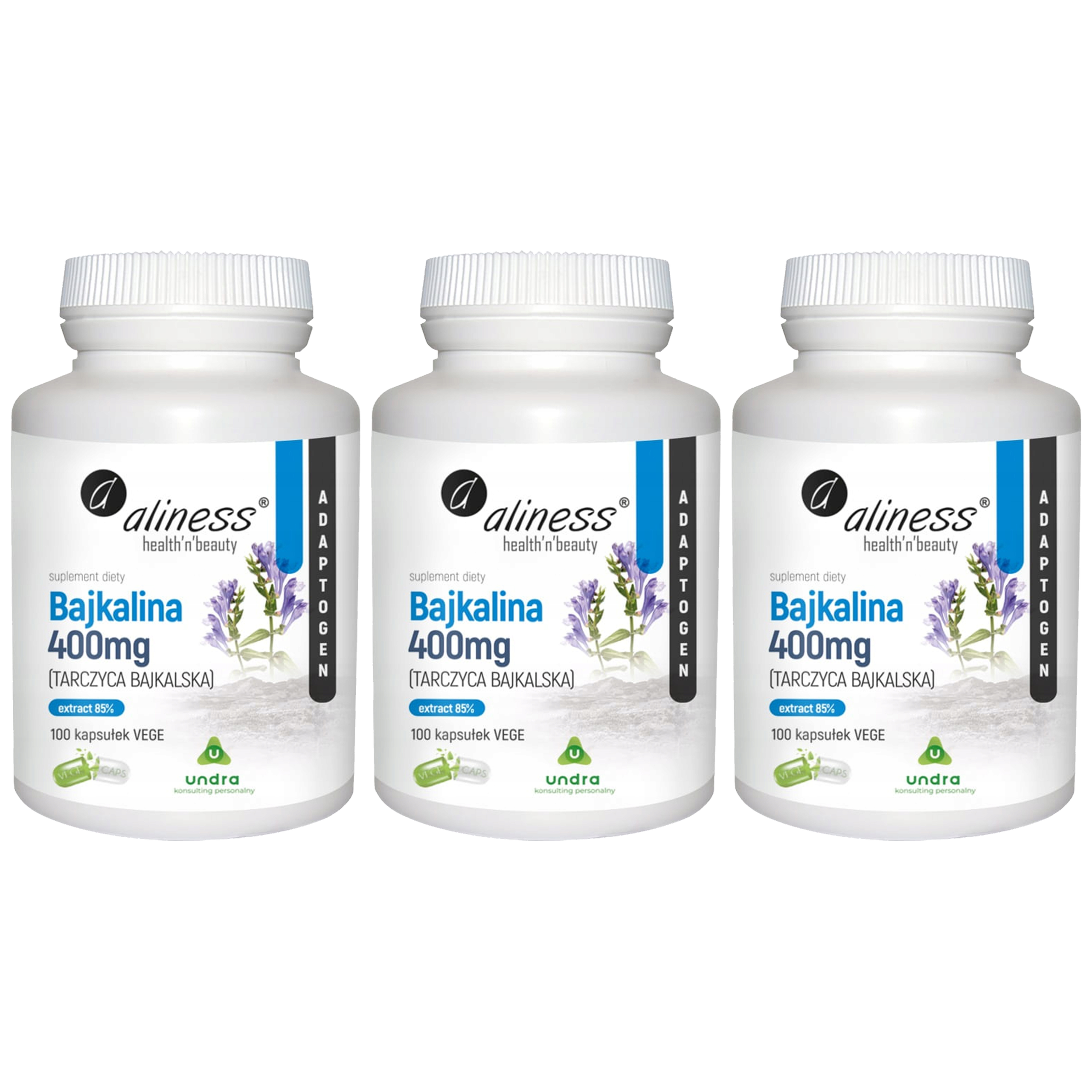 ALINESS Bajkalina 400 mg Tarczyca Bajkalska - 3x 100vcaps