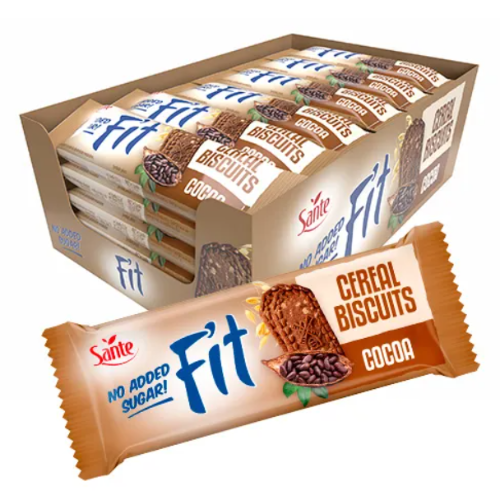 SANTE - Fit Cereal Biscuits - 20x 50g - Cocoa