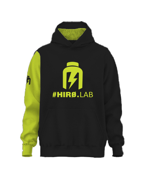 HIRO.LAB Bluza z kapturem HIRO NEE - Czarno Zielona - S