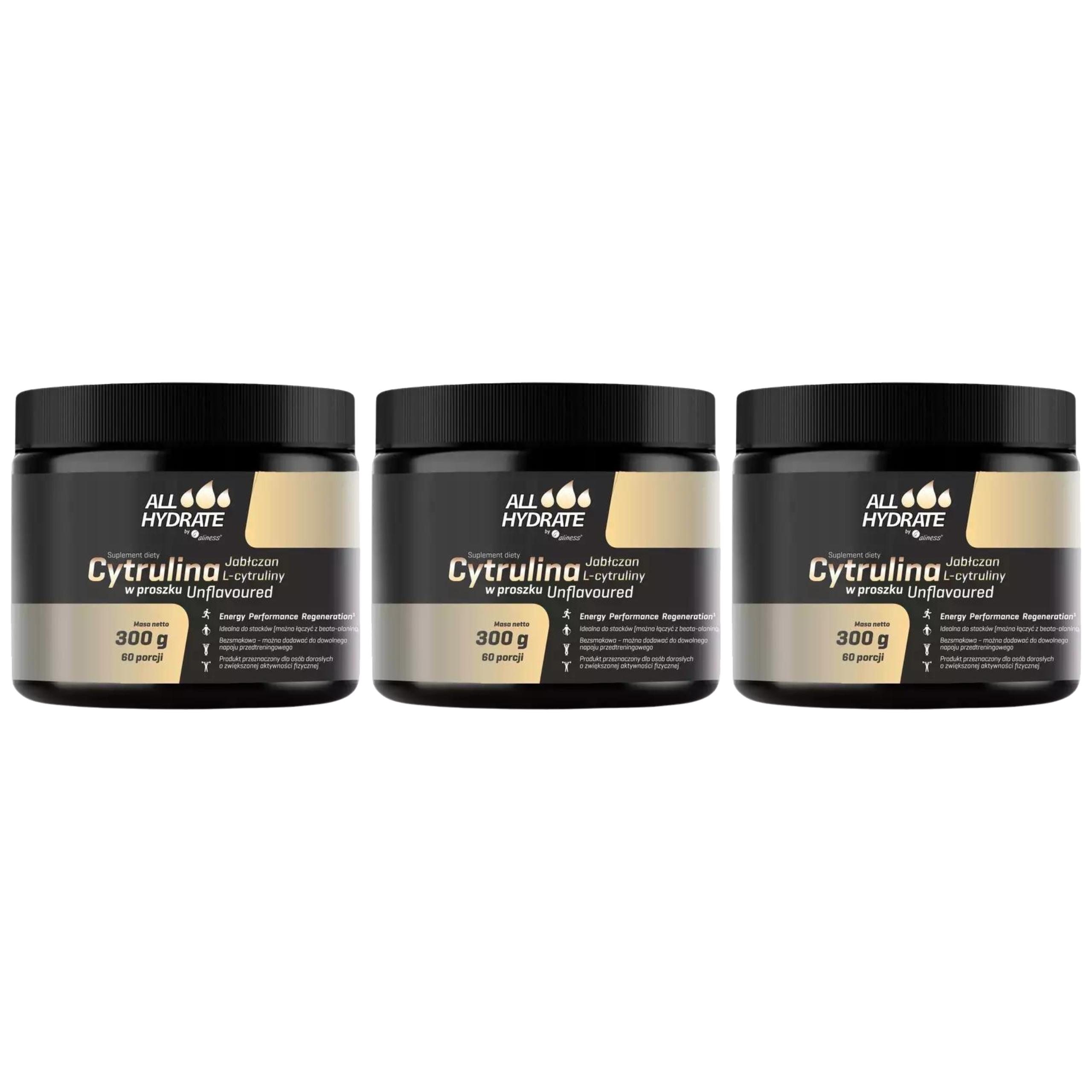 ALINESS - ALL Hydrate Jabłczan L-Cytruliny - 3x 300g - Natural