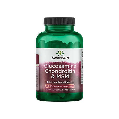 SWANSON Glucosamine Chondroitin & MSM 500/400/200 - 120tabs - Glukozamina Chondroityna MSM