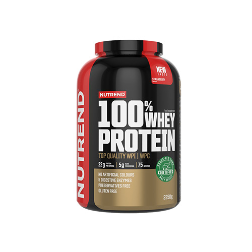 NUTREND 100% Whey Protein - 2250g - Strawberry - Odżywki Białkowe