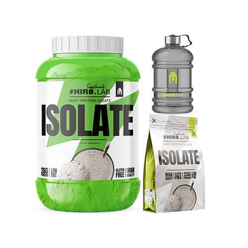 HIRO.LAB Whey Protein Isolate - 1800g + 700g ( 2500g ) + Water Jug - 1,89L