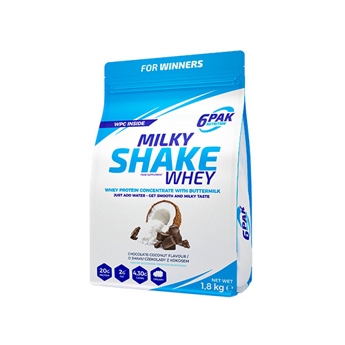 6PAK Milky Shake Whey - 1800g - Coconut - Odżywki Białkowe