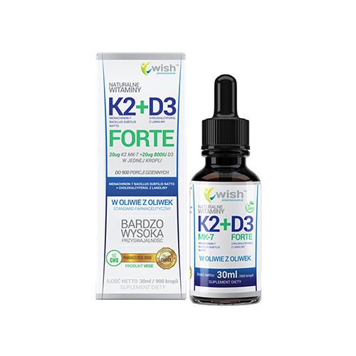 WISH Pharmaceutical Vitamin K2 MK7 + D3 Forte - 30ml