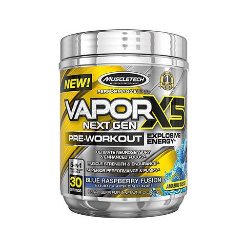 MUSCLE TECH Vapor X5 Next Gen - 228g - Blue Raspberry - Odżywki Około Treningowe