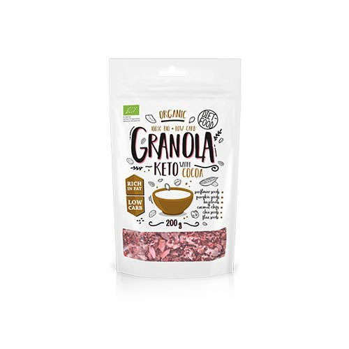 DIET FOOD Bio Keto Granola With Cocoa - Granola Z Kakao - 200 G - With Cocoa - Zdrowa Żywność