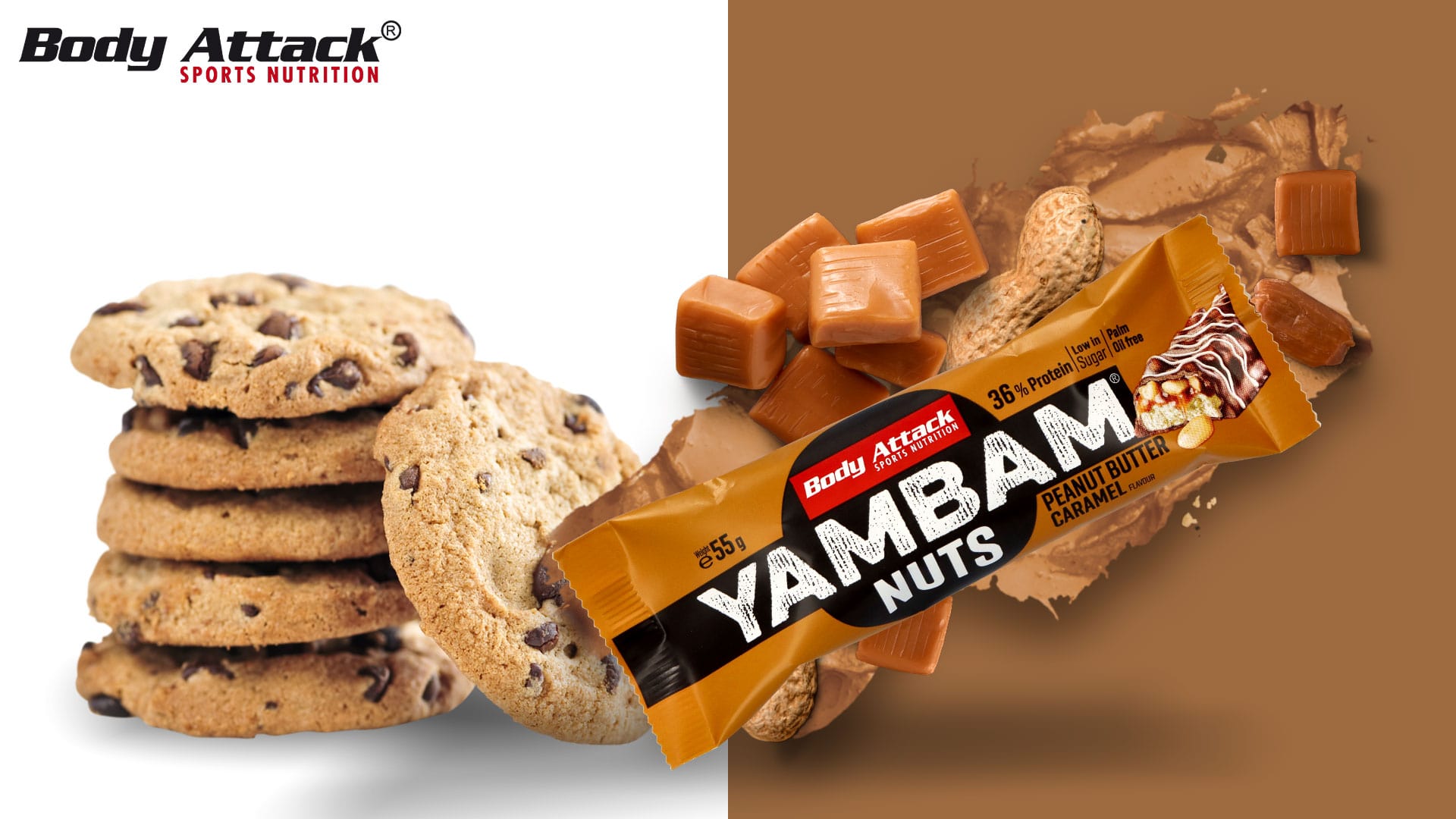 BODY ATTACK Yambam Crunchy - 55g protein bar