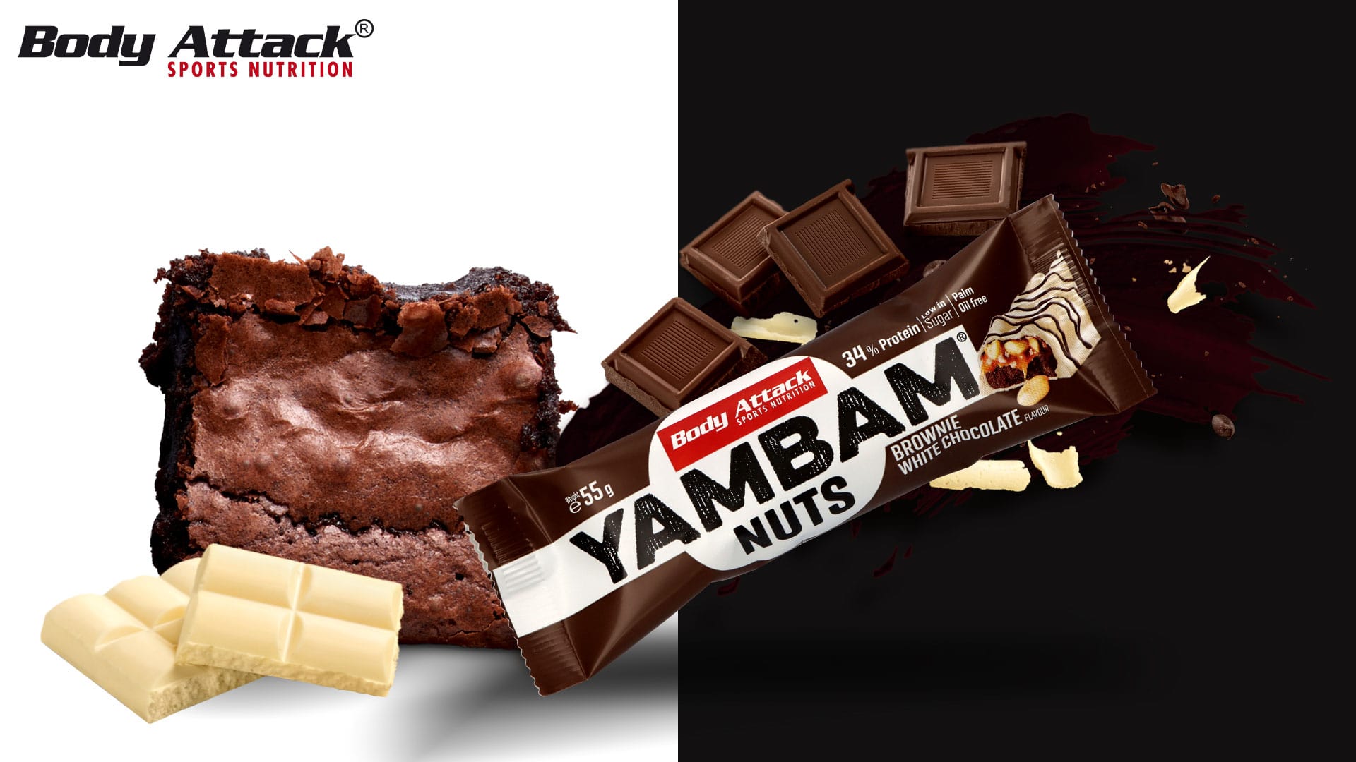 BODY ATTACK Yambam Crunchy - 55g protein bar