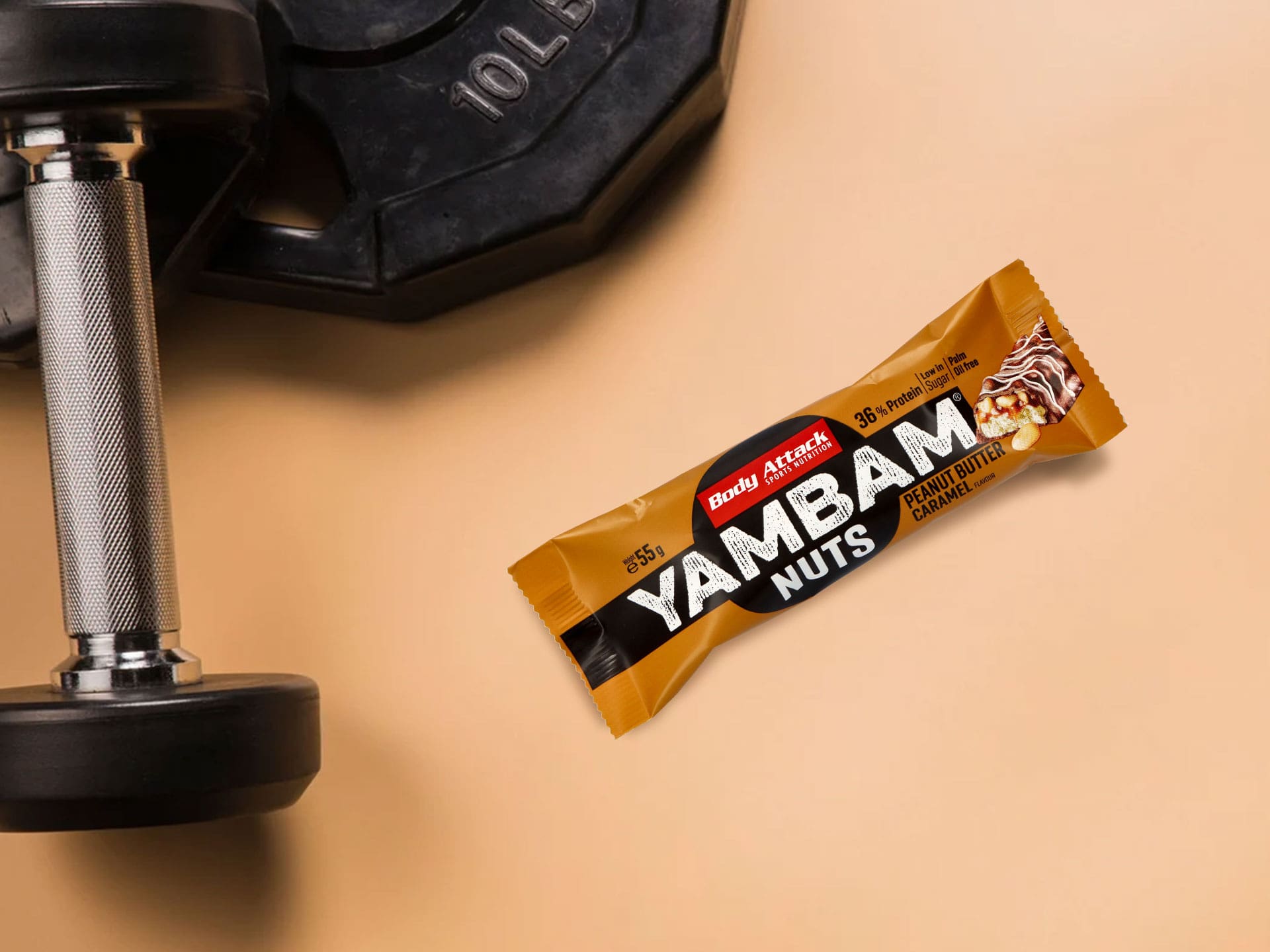 BODY ATTACK Yambam Crunchy - 55g low sugar protein bar