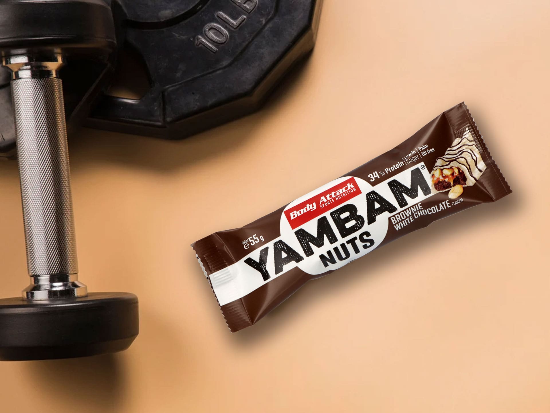 BODY ATTACK Yambam Crunchy - 55g low sugar protein bar