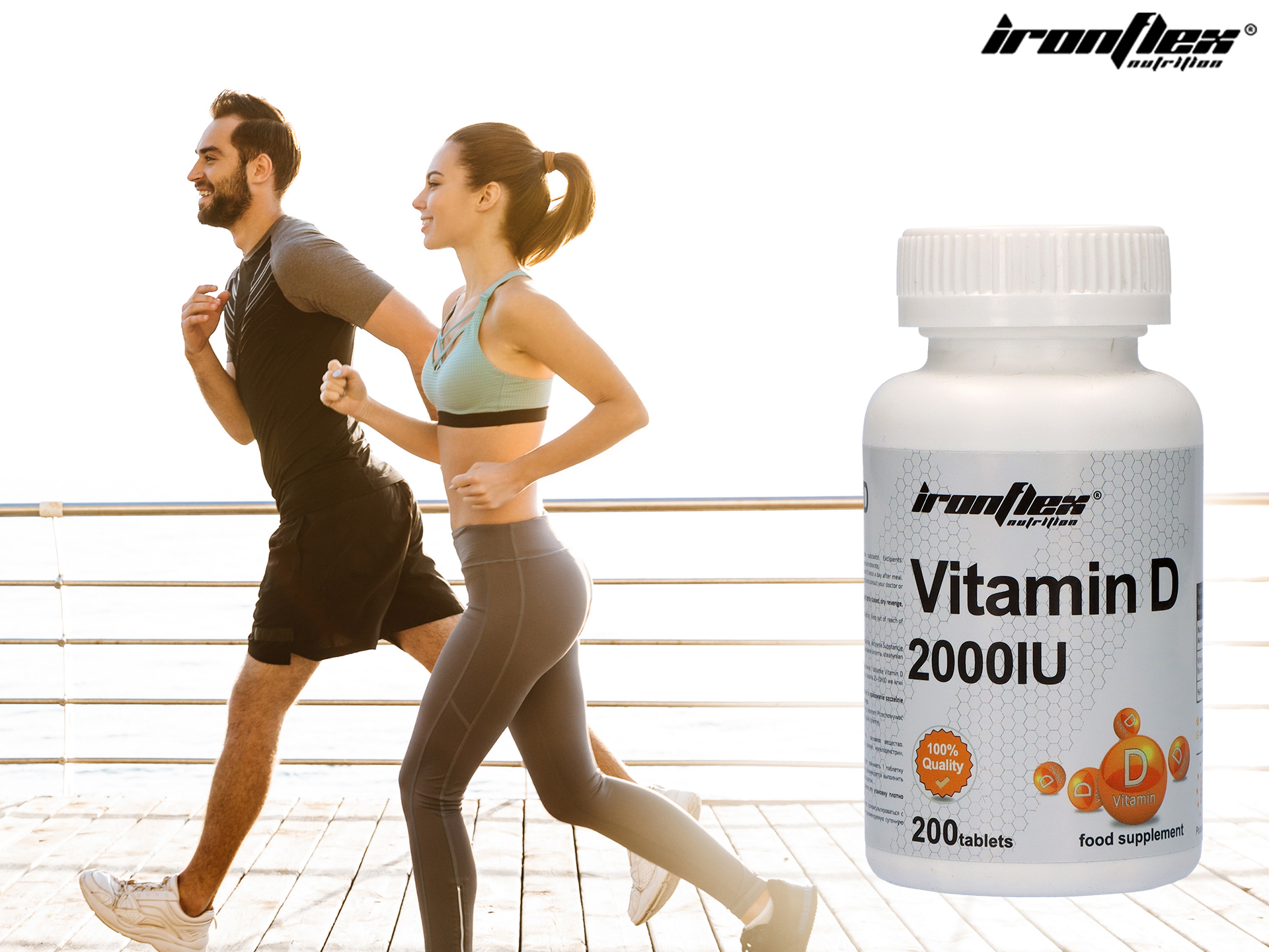 IRONFLEX Vitamin D 2000 IU - 200tabs. MIĘŚNIE KOŚCI