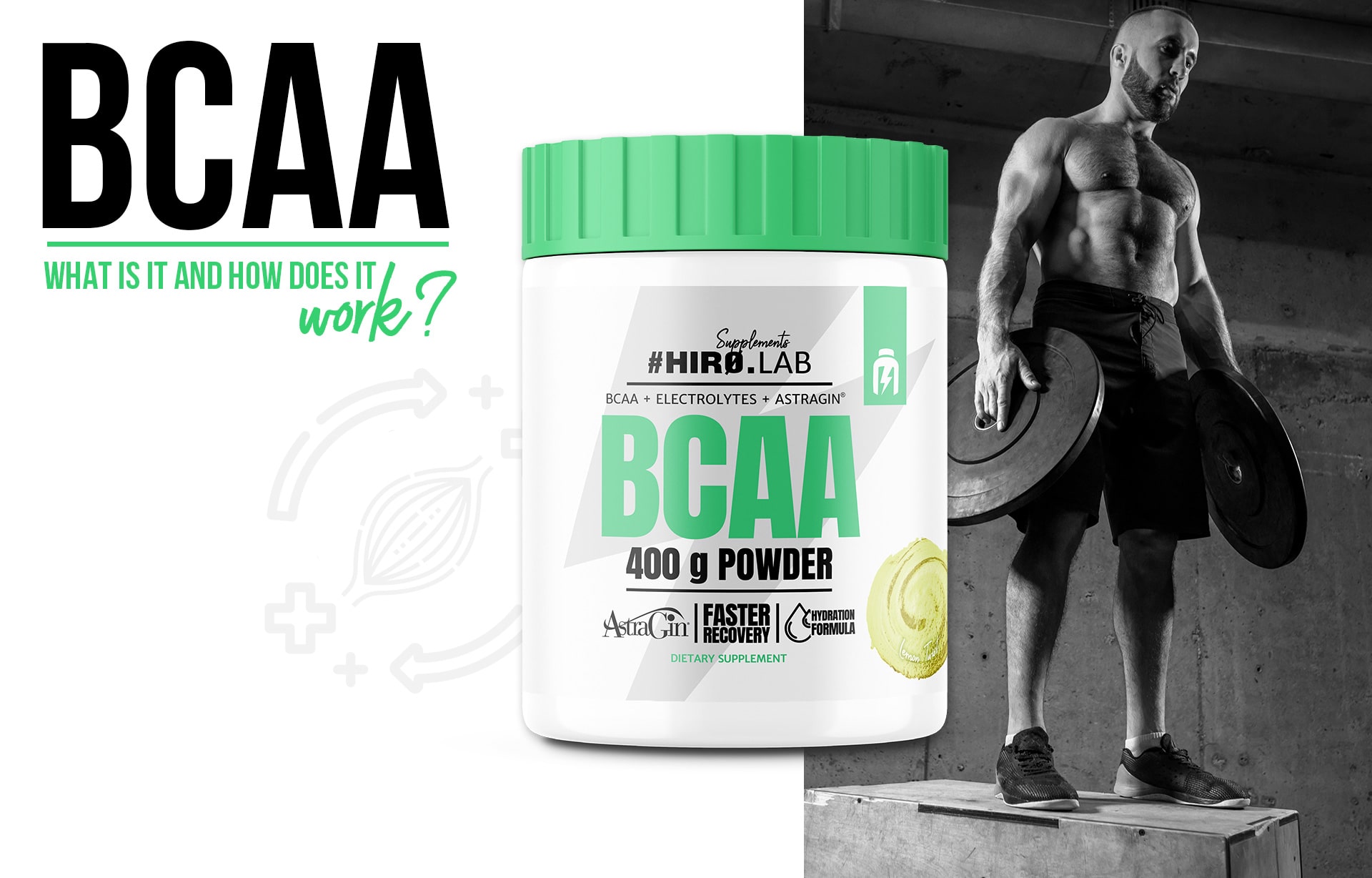 hiro.lab bcaa powder 400g lemon regeneracja