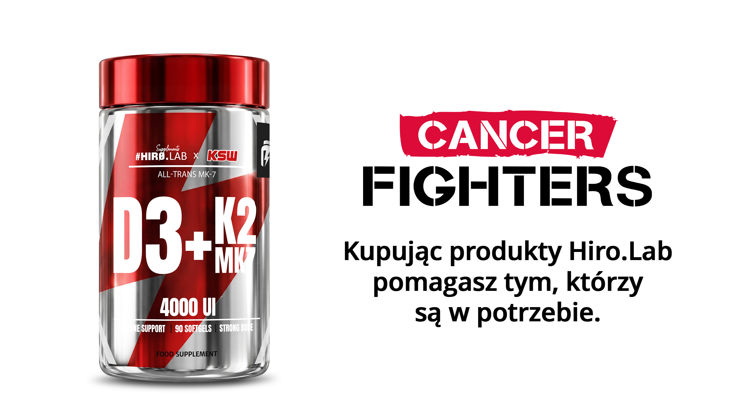 HIRO.LAB x KSW - Vitamin D3 + K2 KM-7 - 90 softgels. Grafika_d3k2_ksw_cancer_fighters