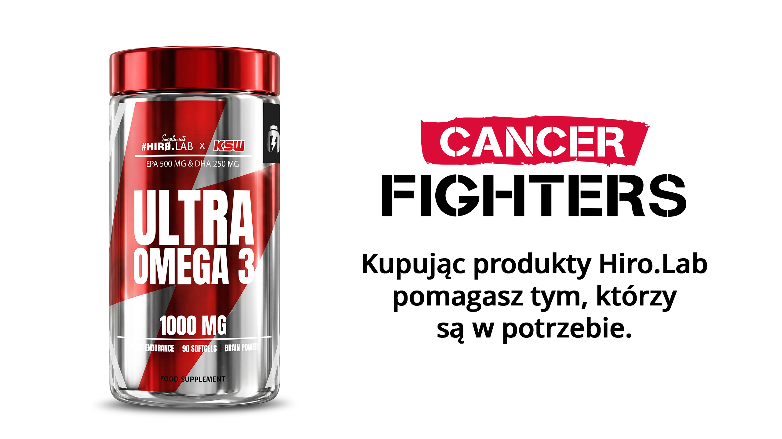 HIRO.LAB x KSW - Ultra Omega - 90 softgels. Grafika_omega_ksw_cancer_fighters