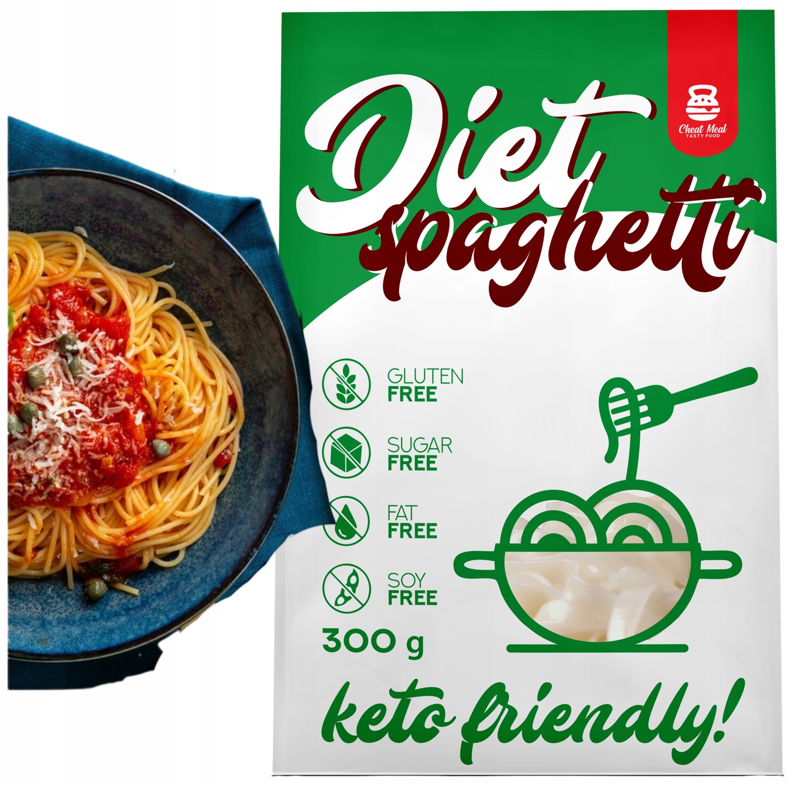 Cheat Meal Nutrition Diet Tagliatelle - 400g (300g netto) + Diet Spaghetti 400g (300g netto) Makaron-KETO-Konjac-Tagliatelle-400g-Spaghetti-bezglutenowy-Cheat-Meal-Waga-produktu-z-opakowaniem-jednostkowym-842-kg