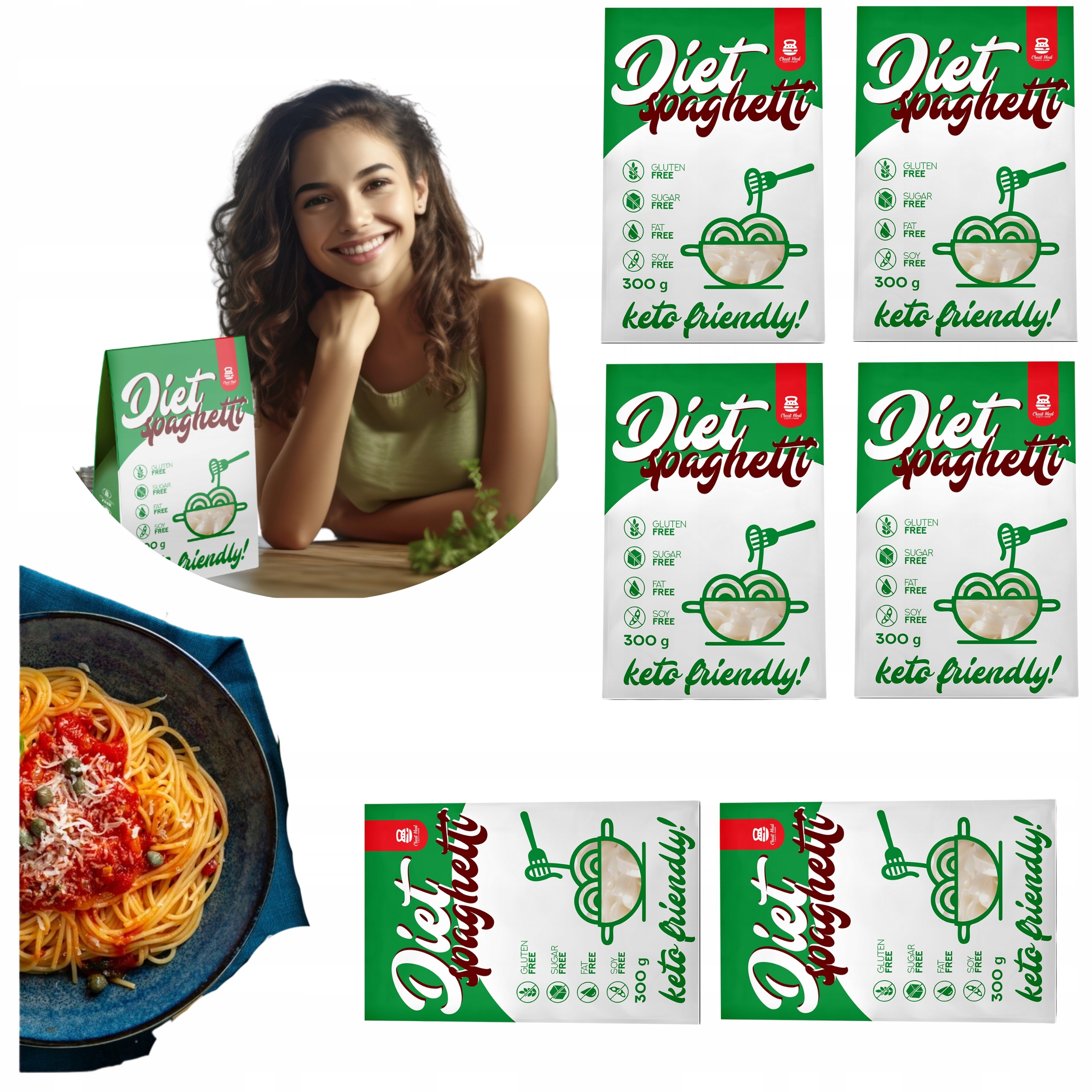 Cheat Meal Nutrition Diet Spaghetti - 6x 400g (6x 300g netto) - Makaron dietetyczny Makaron-konjac-bio-keto-Spaghetti-bezglutenowy-400-g-diet-CHEAT-MEAL-zestaw