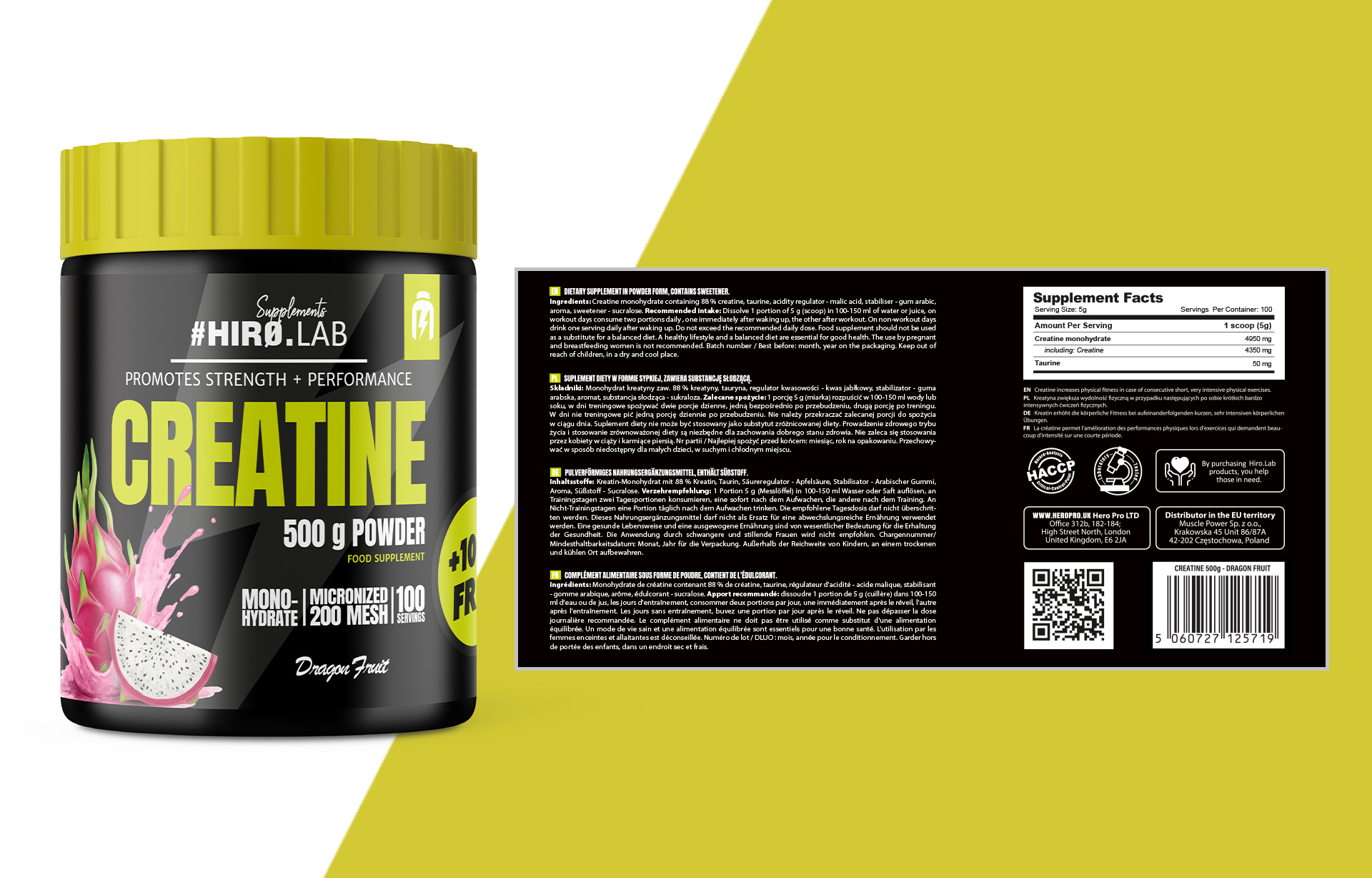 creatine kreatyna proszek masa 500g