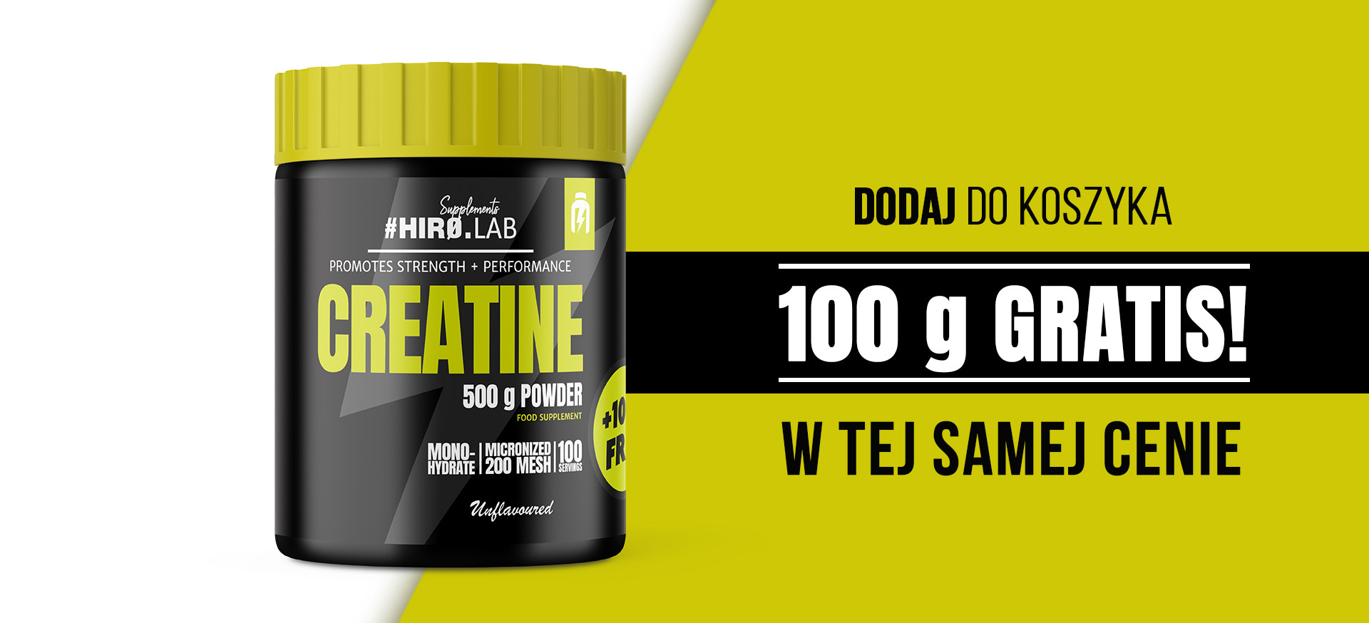 HIRO.LAB Creatine - 500g + 100g FREE NEW_100g_sklep_hirolab_creatine_500g_Natural_1