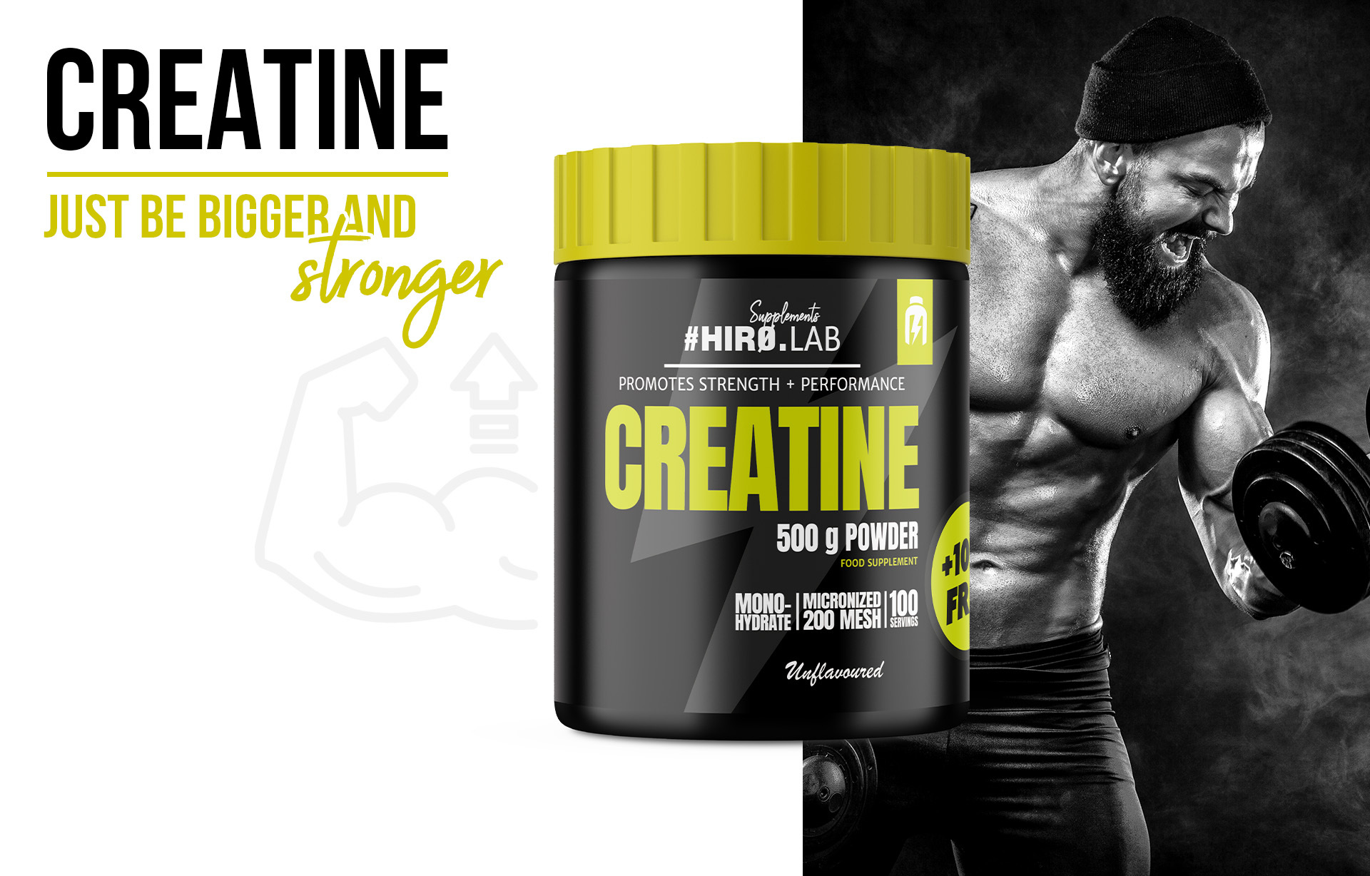 HIRO.LAB Creatine - 500g + 100g FREE NEW_100g_sklep_hirolab_creatine_500g_Natural_2