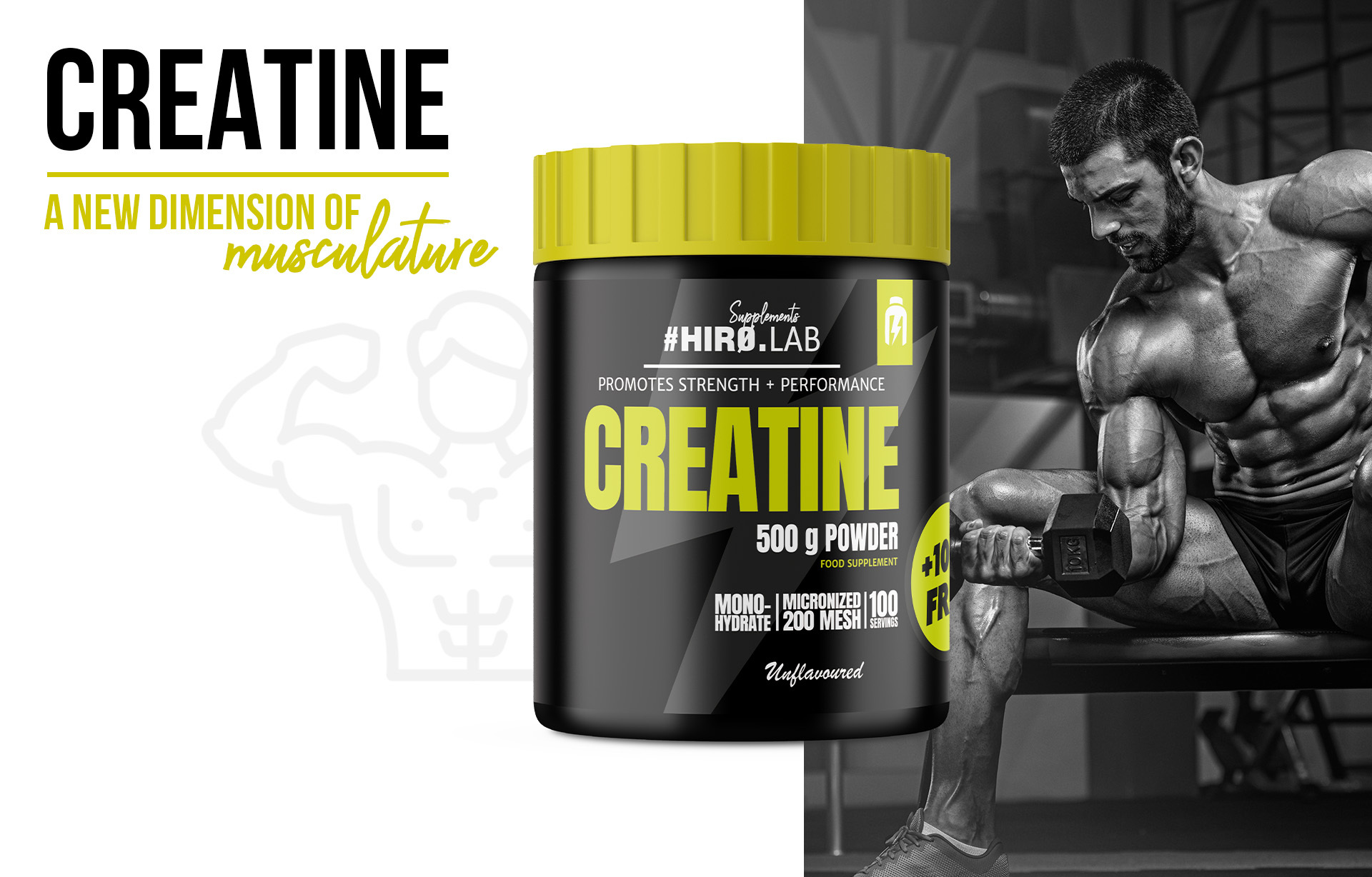 HIRO.LAB Creatine - 500g + 100g FREE NEW_100g_sklep_hirolab_creatine_500g_Natural_2