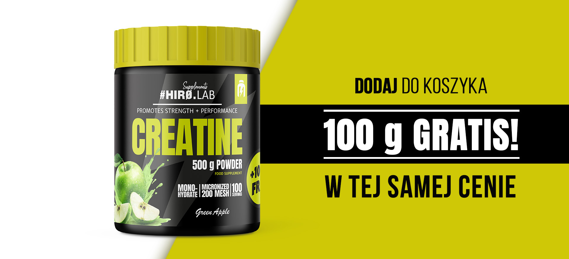 HIRO.LAB Creatine - 500g + 100g FREE NEW_100g_sklep_hirolab_creatine_500g_apple_1