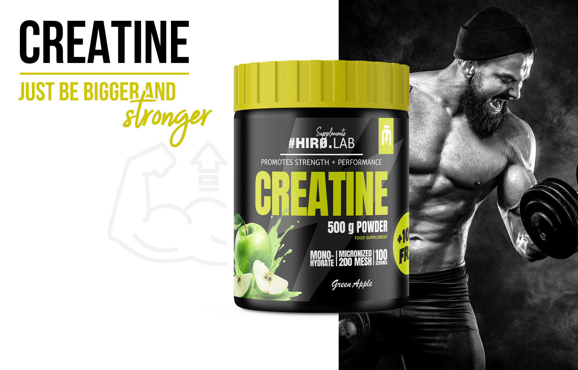 HIRO.LAB Creatine - 500g + 100g FREE NEW_100g_sklep_hirolab_creatine_500g_apple_2