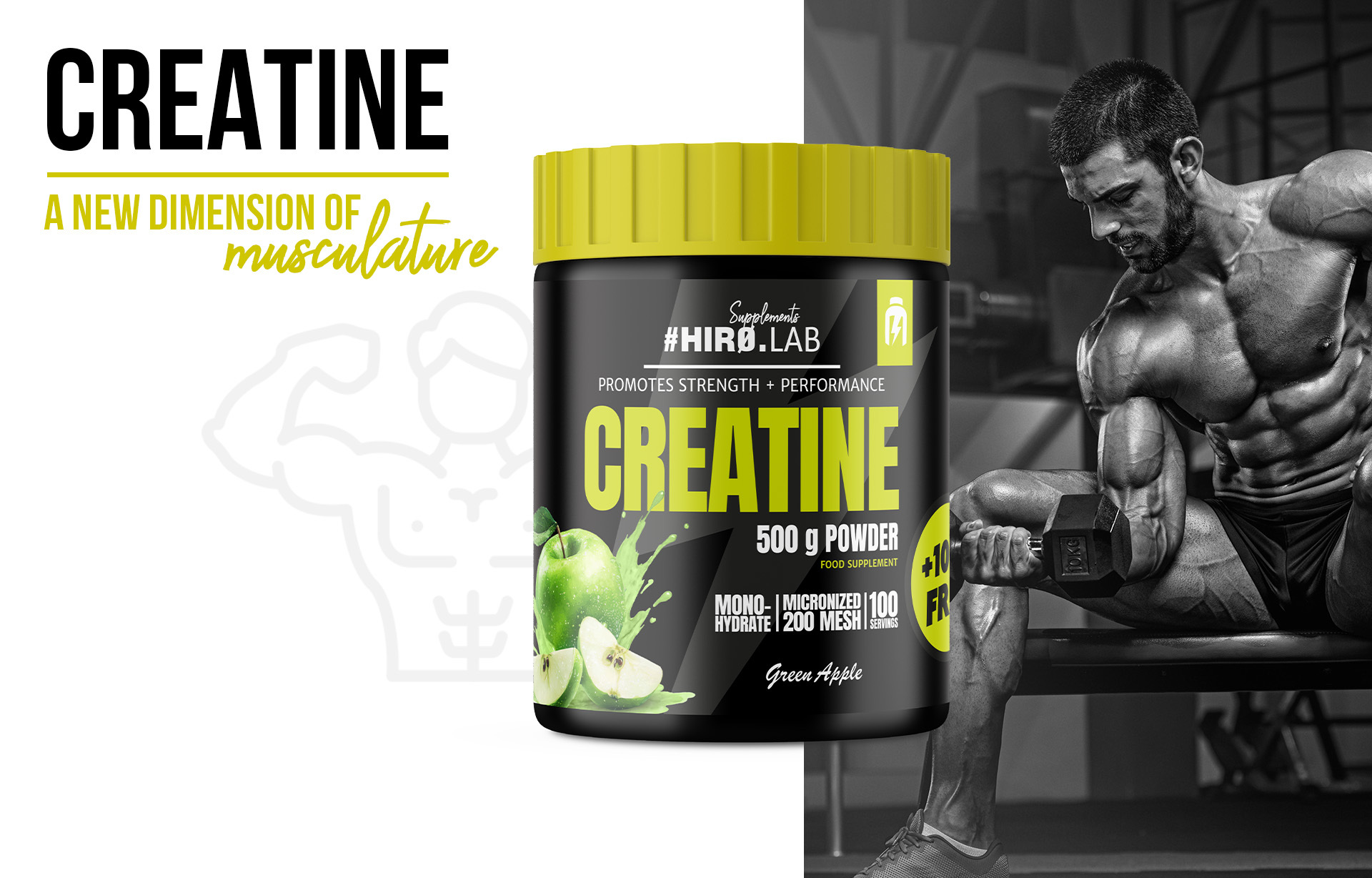 HIRO.LAB Creatine - 500g + 100g FREE NEW_100g_sklep_hirolab_creatine_500g_apple_3