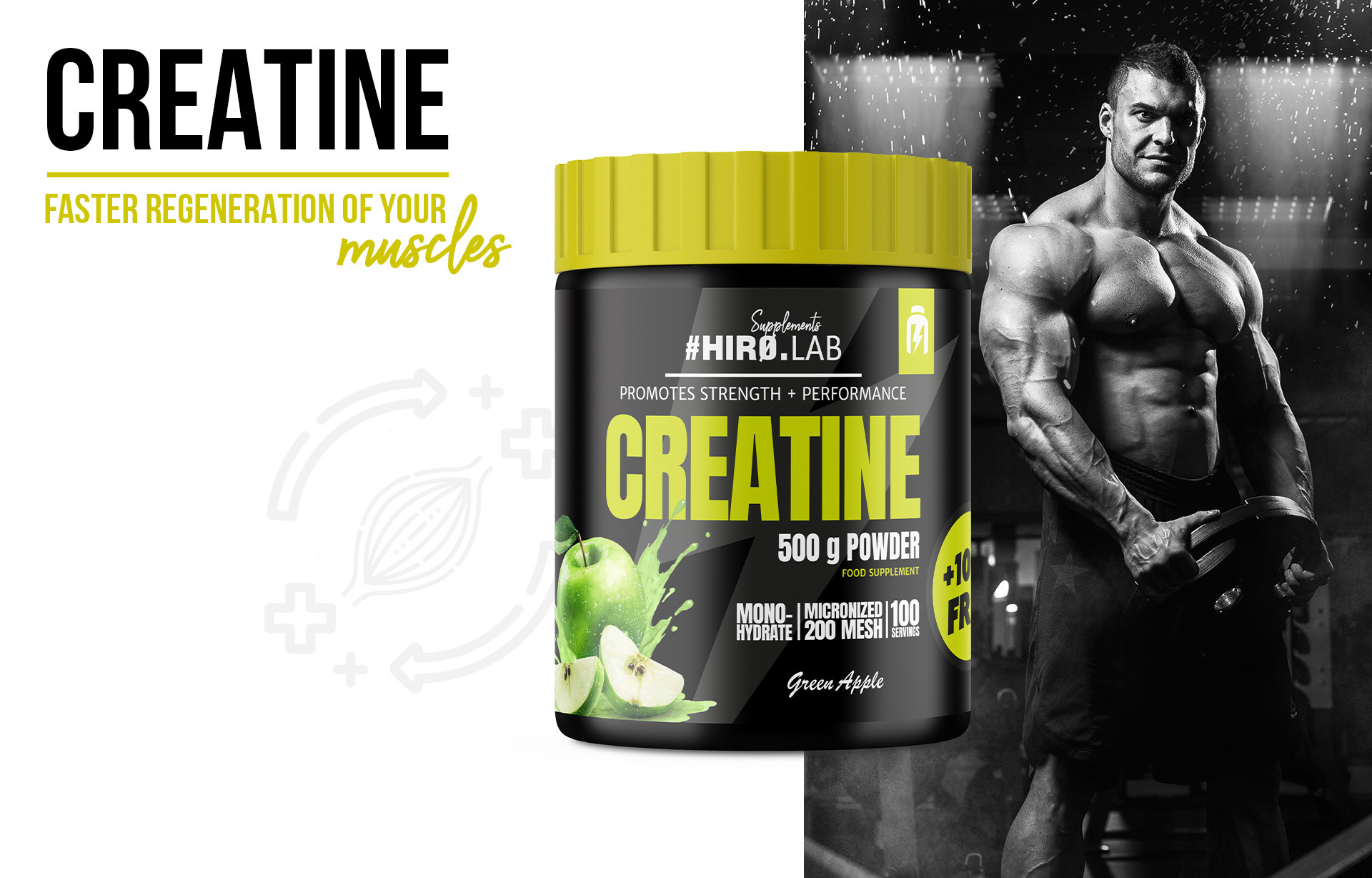 HIRO.LAB Creatine - 500g + 100g FREE NEW_100g_sklep_hirolab_creatine_500g_apple_4