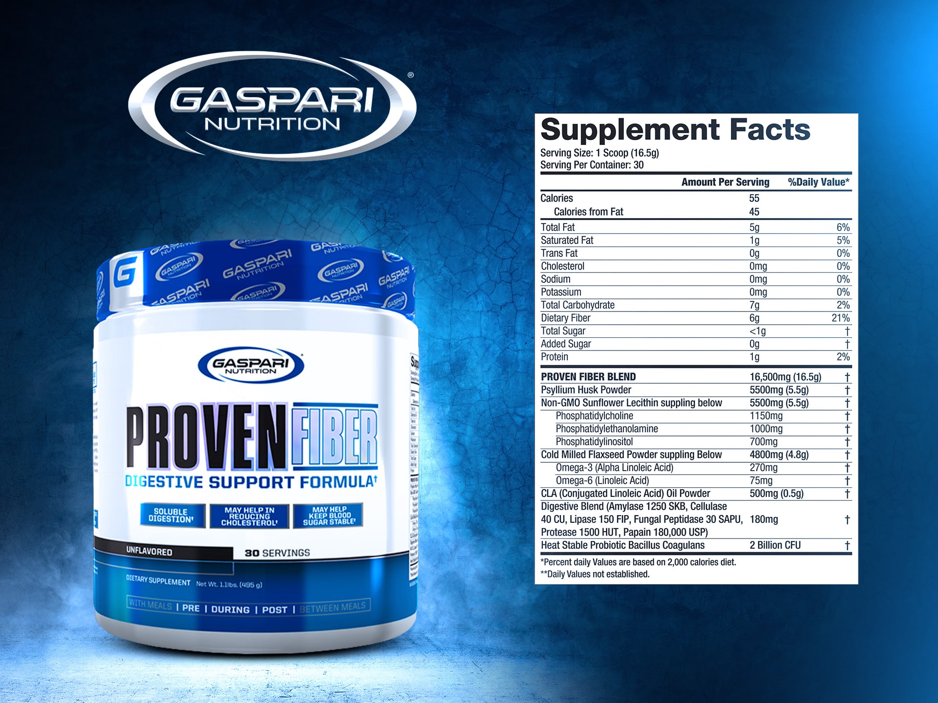 GASPARI NUTRITION Proven Fiber - 495g odchudzanie trawienie metabolizm