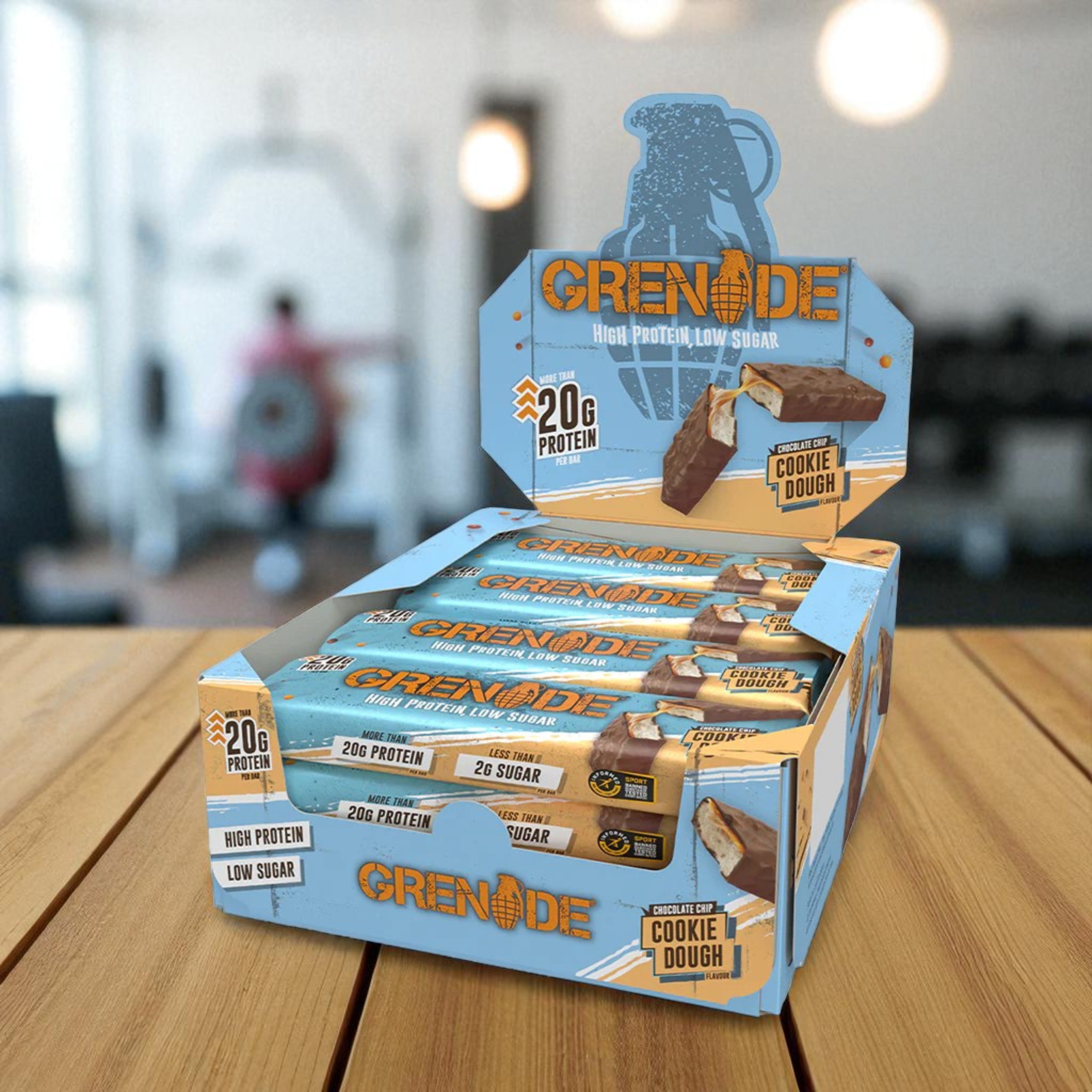 GRENADE - Protein Bar - 60g x12 - Chocolate Chip Cookie Dough grenade_chocolate_chip_3_2560_x_2560