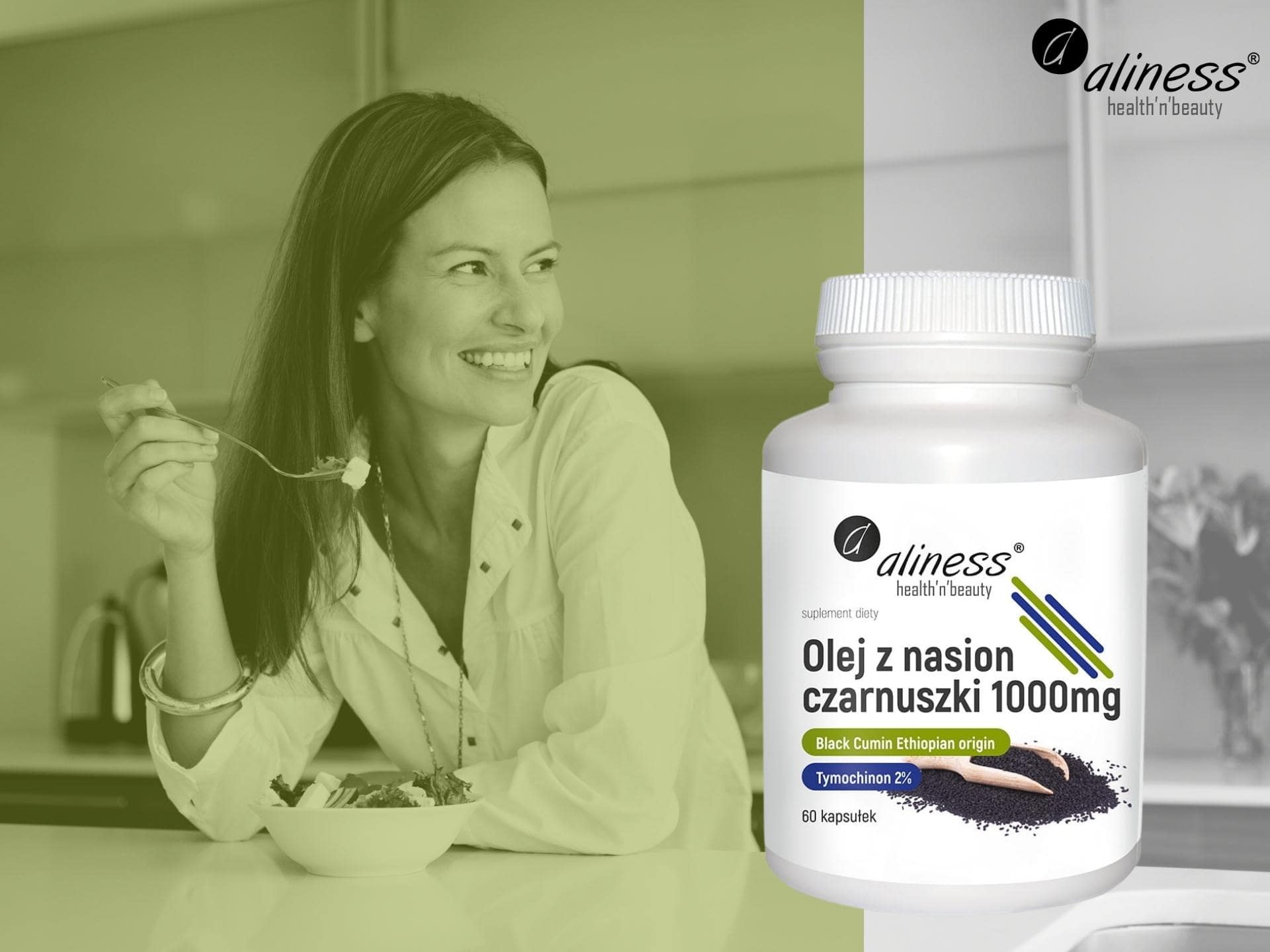 ALINESS Olej z nasion czarnuszki 2% 1000 mg - 60caps