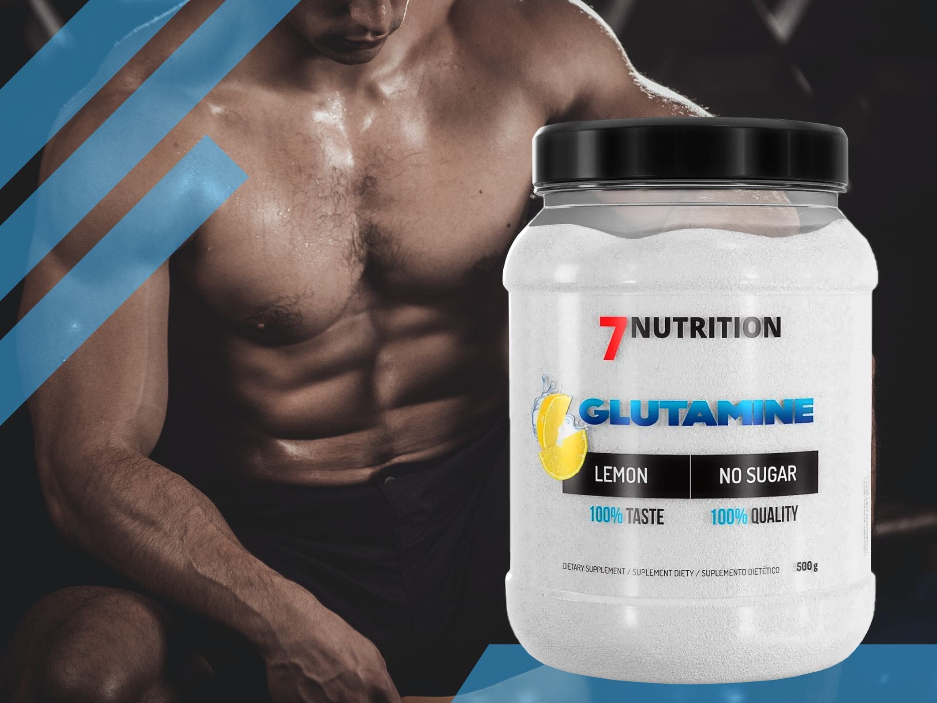 7NUTRITION Glutamine - 500g - Lemon post workout