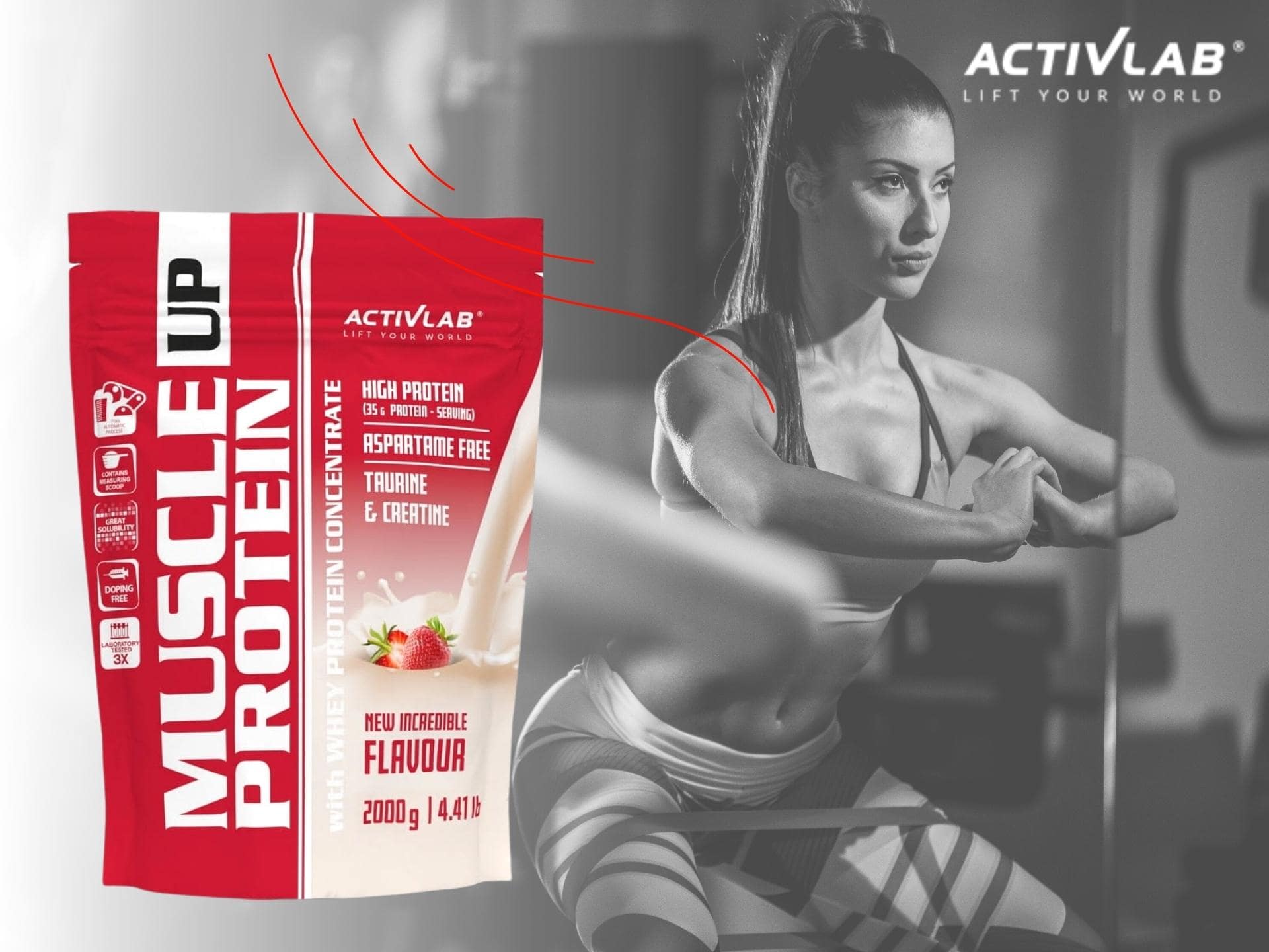 ACTIVLAB Muscle Up Protein - 2000g strawberry