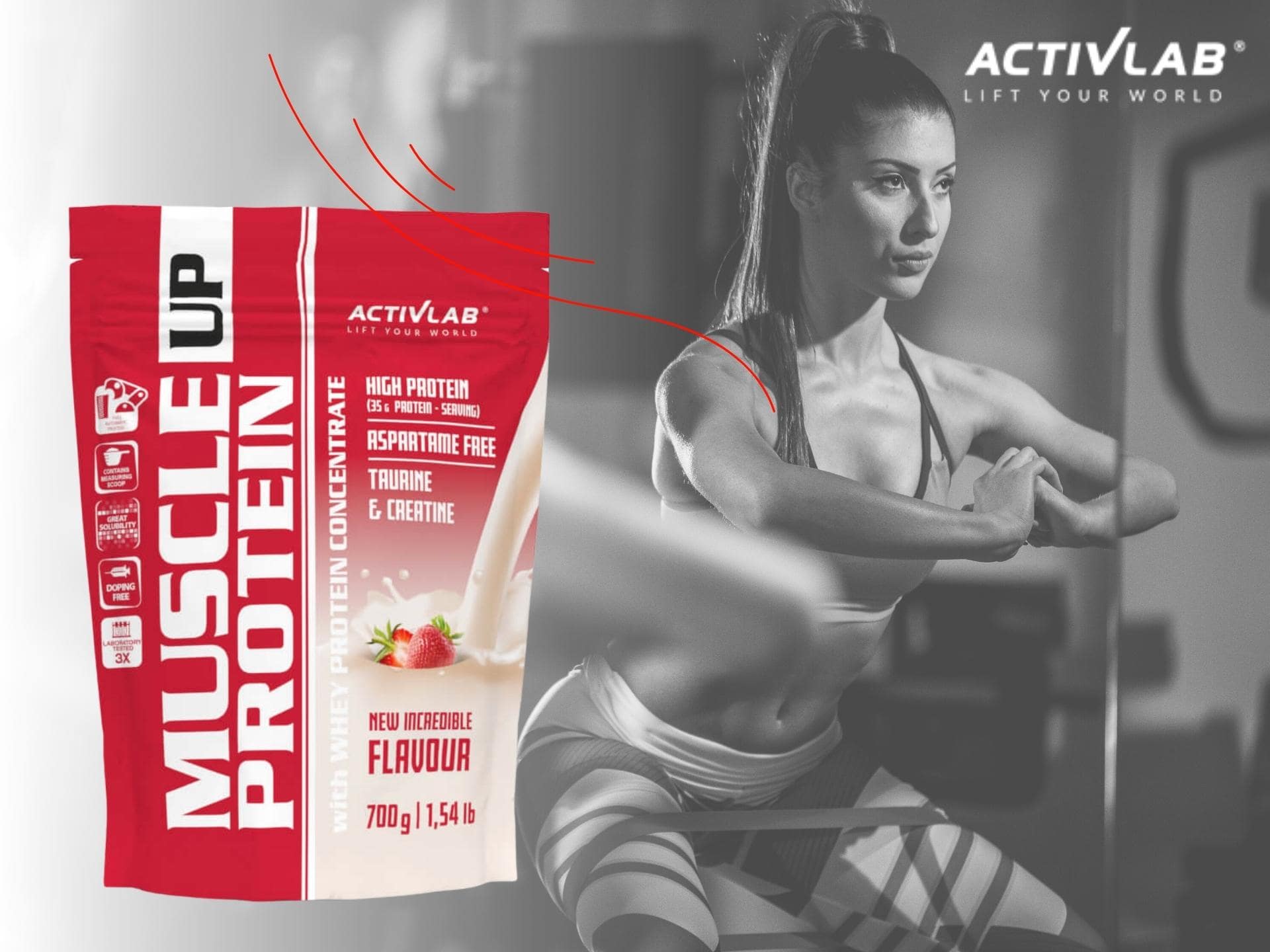 ACTIVLAB Muscle Up Protein - 2000g strawberry
