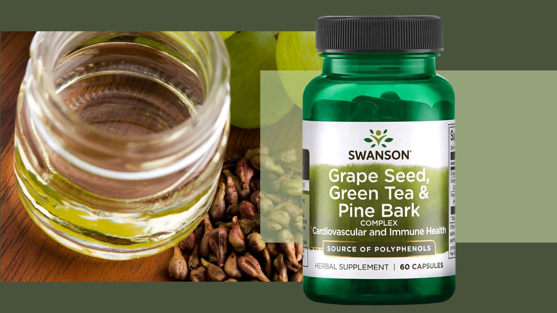 SWANSON Grape Seed Green Tea & Pine Bark - 60caps.