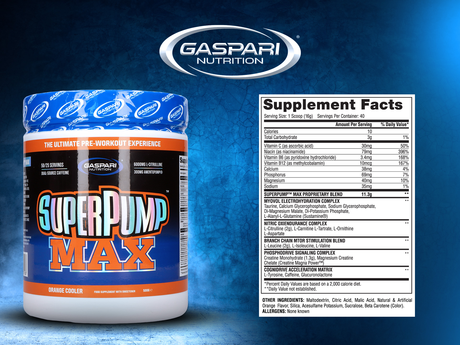 gaspari nutrition superpump max orange 500g