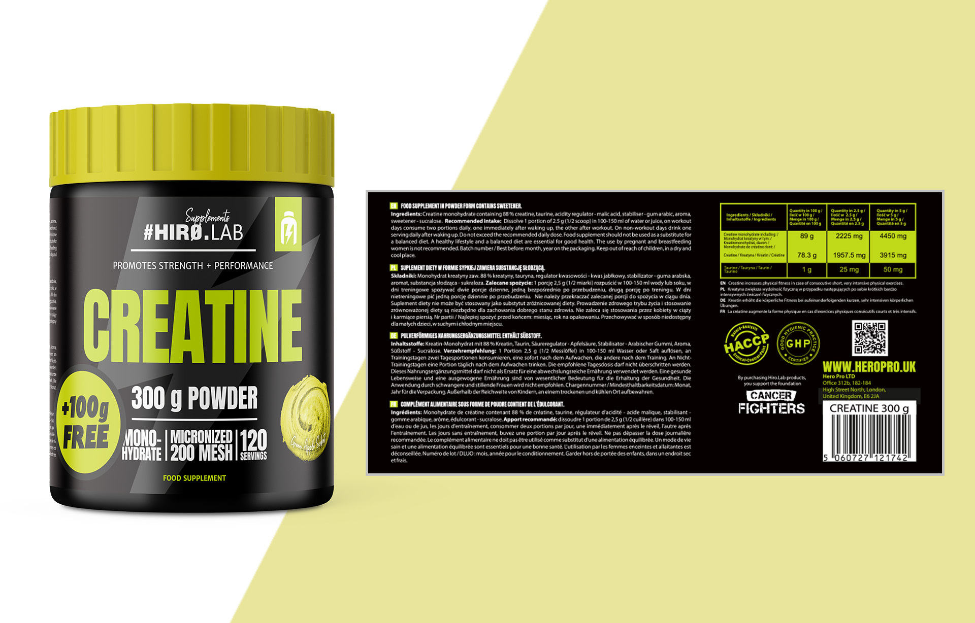 HIRO.LAB Creatine - 300g + 100g FREE sklep_hirolab_creatine_300g_apple_6_new_1