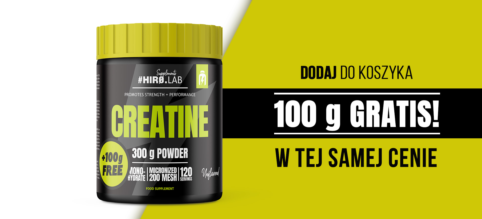 HIRO.LAB Creatine - 300g + 100g FREE sklep_hirolab_creatine_300g_unflavored_1-min