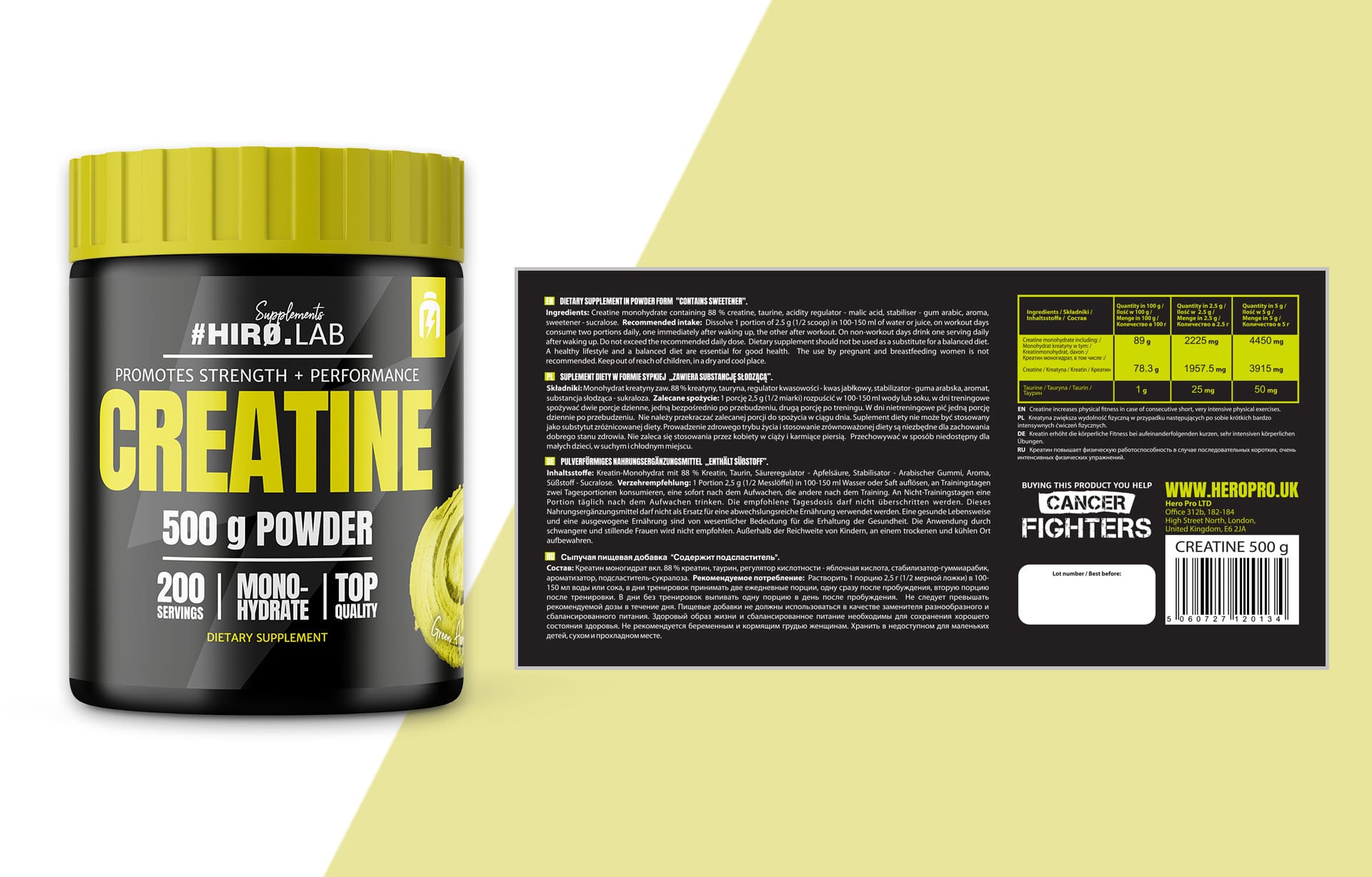 creatine kreatyna proszek masa 500g