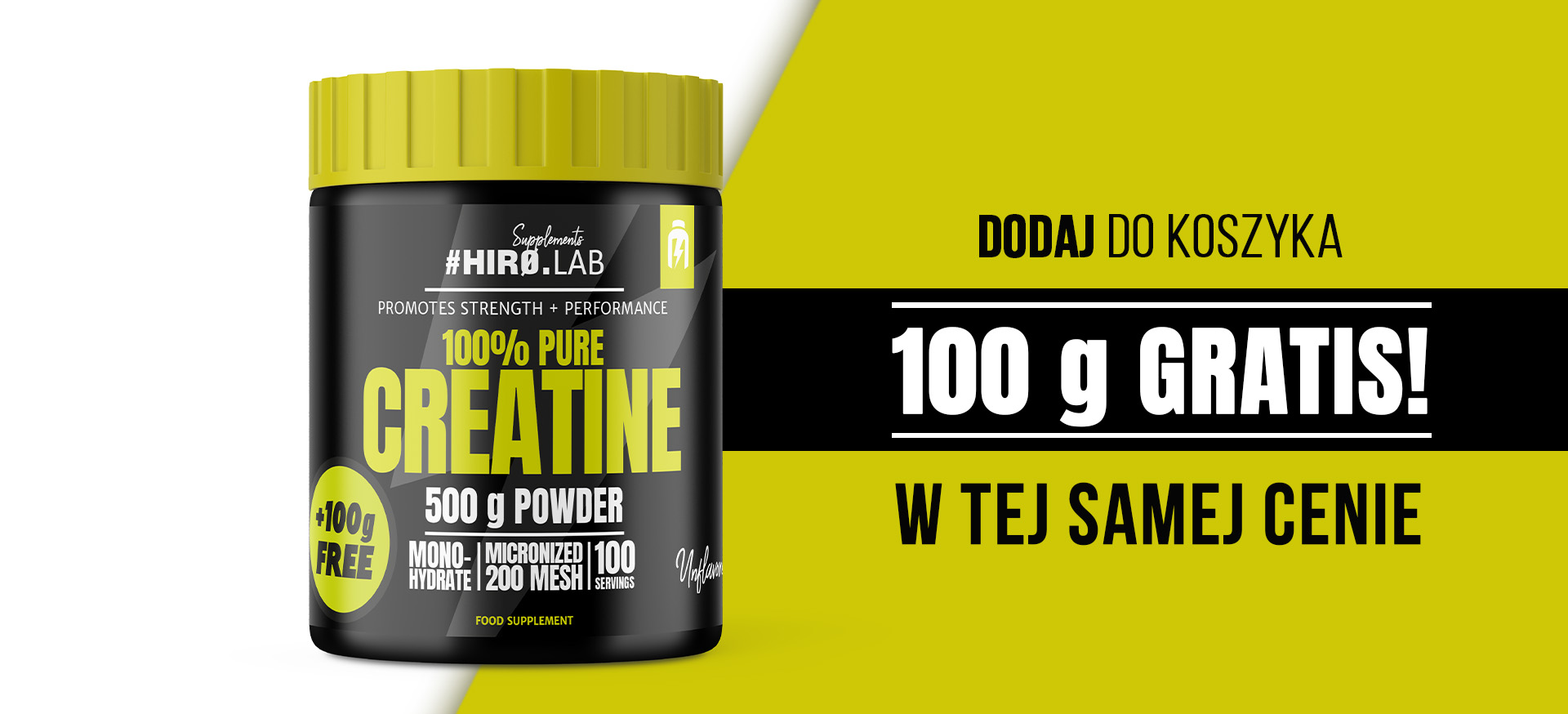 Hiro.Lab - 100% pure Creatine - czysty monohydrat kreatyny 200 MESH