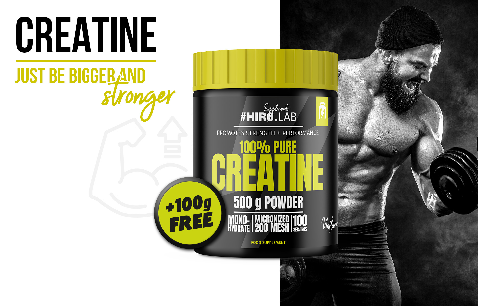 Hiro.Lab - 100% pure Creatine - czysty monohydrat kreatyny 200 MESH