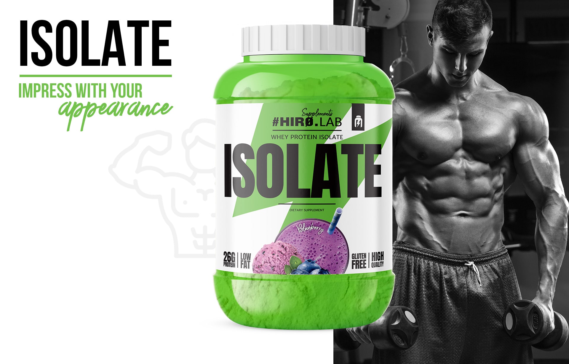 HIRO.LAB Whey Protein Isolate 1800g siła