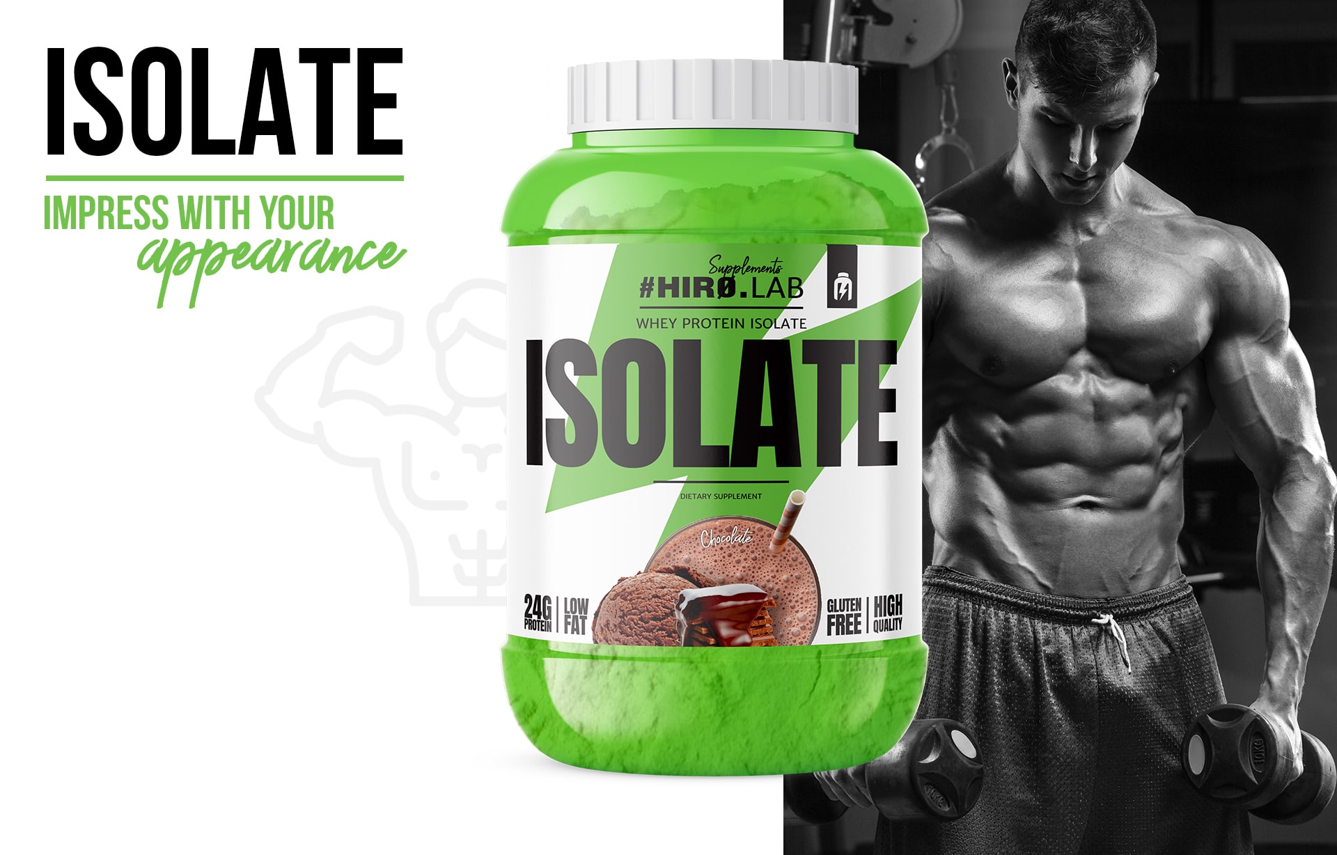 HIRO.LAB Whey Protein Isolate 1800g siła