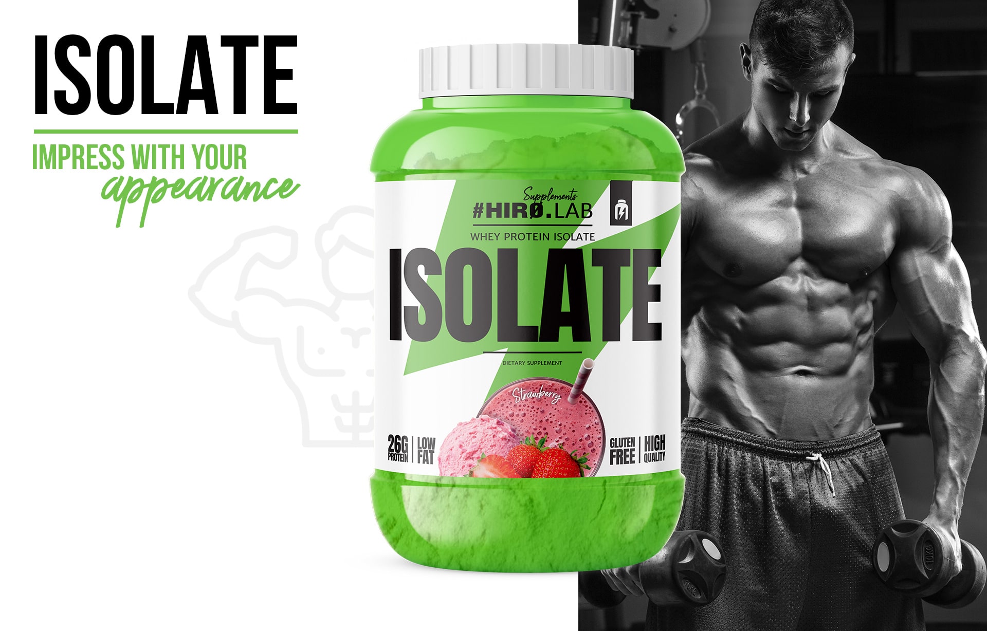 HIRO.LAB Whey Protein Isolate 1800g siła