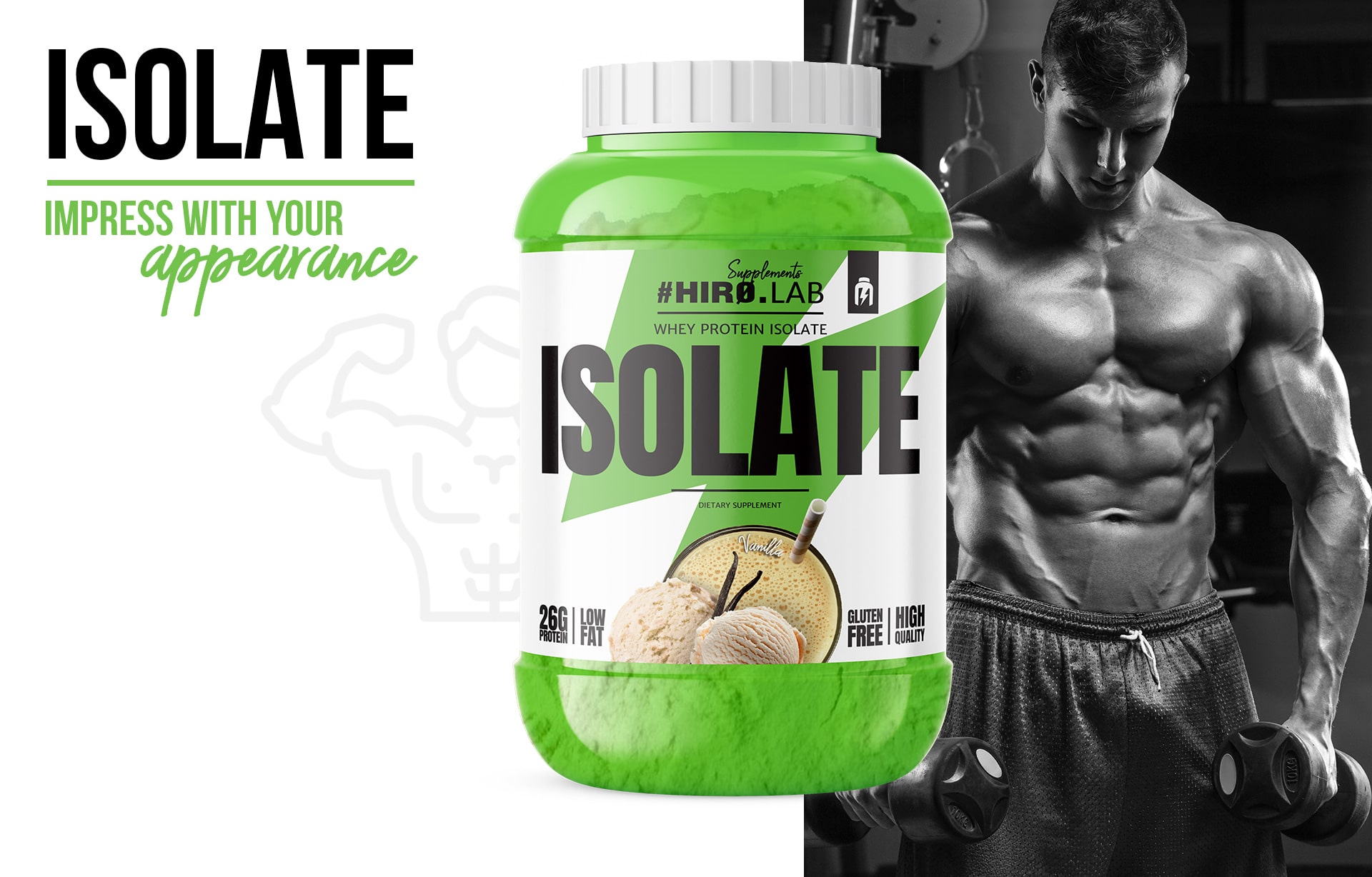 HIRO.LAB Whey Protein Isolate 1800g siła