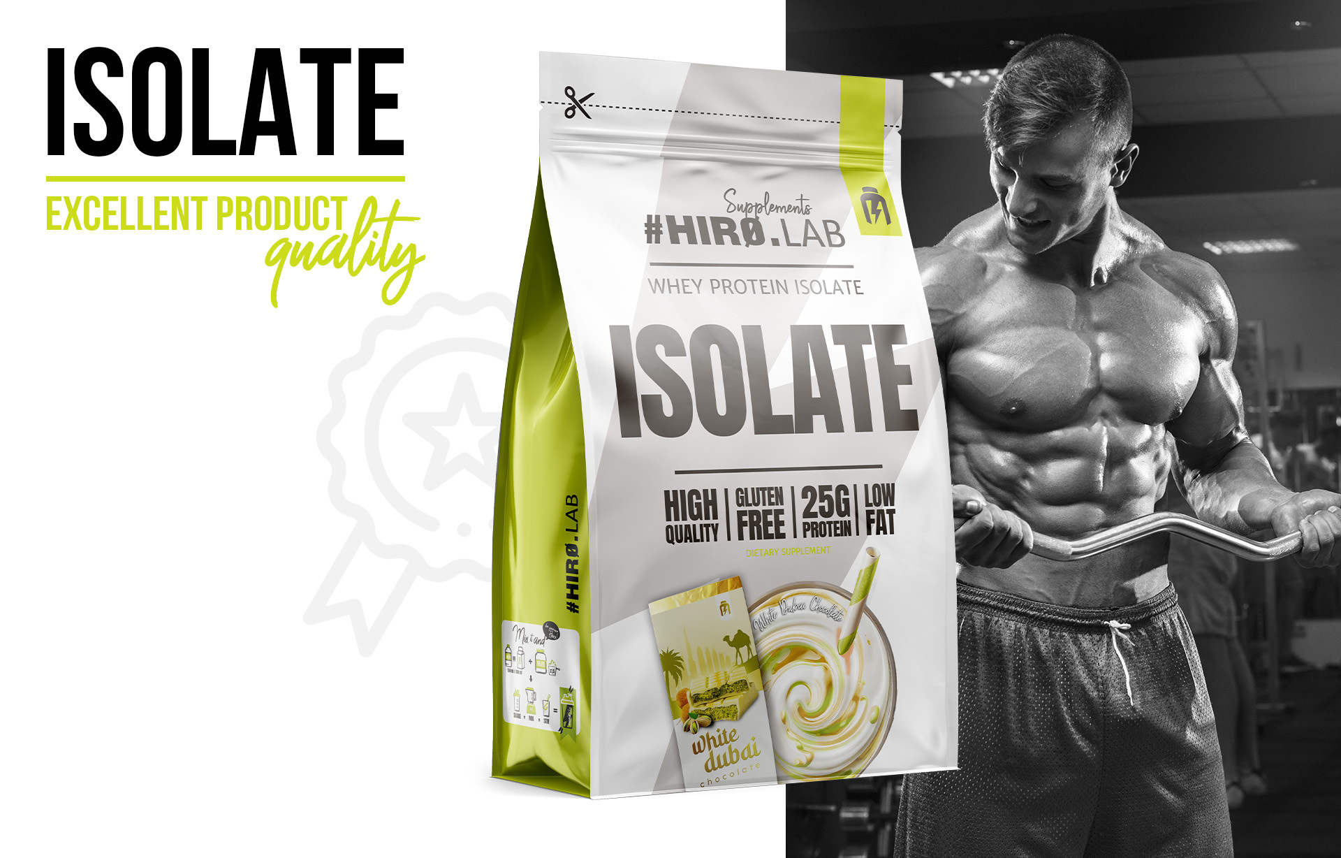 HIRO.LAB Whey Protein Isolate - 700g sklep_hirolab_isolate_700g_Whitedubai_Chocolate_7