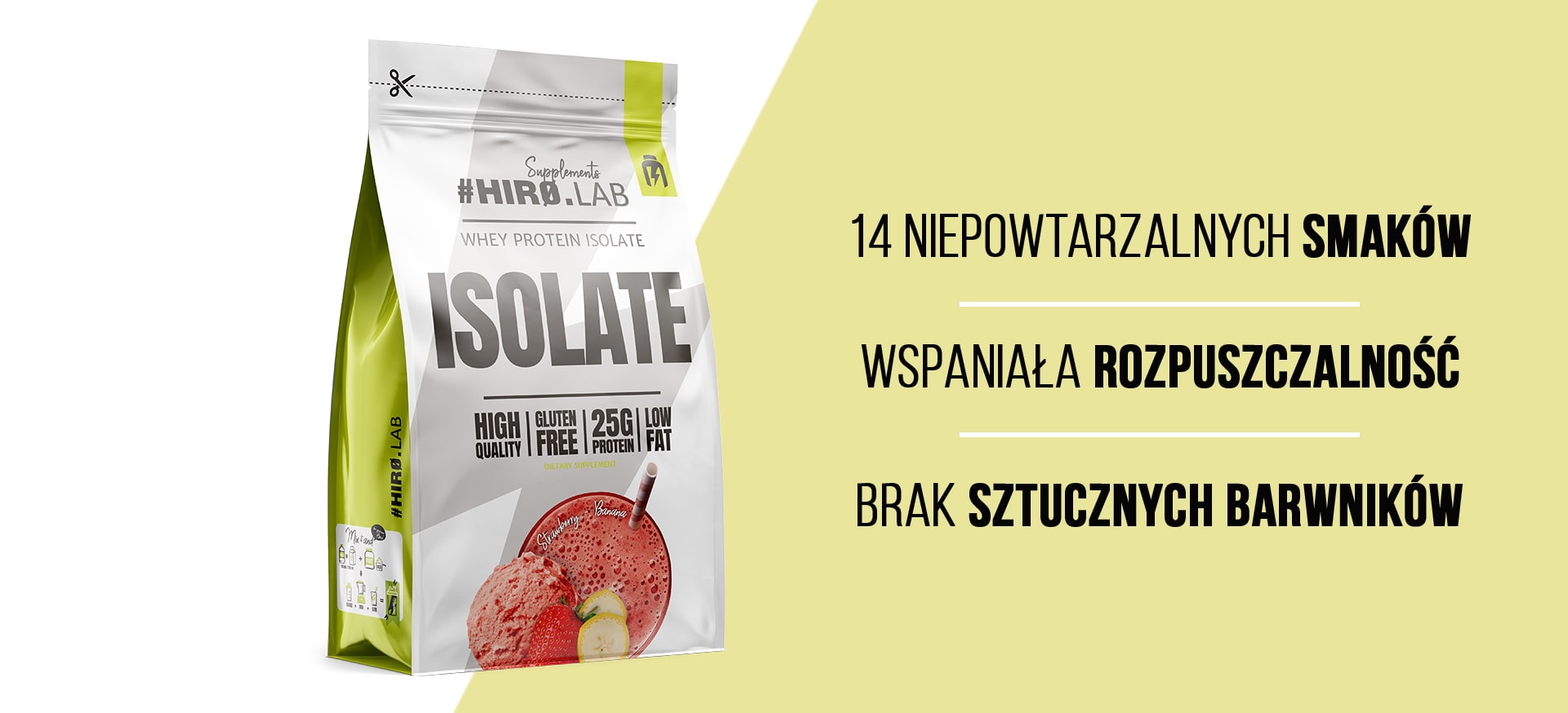 Izolat Białka Truskawkowo bananowy 700g