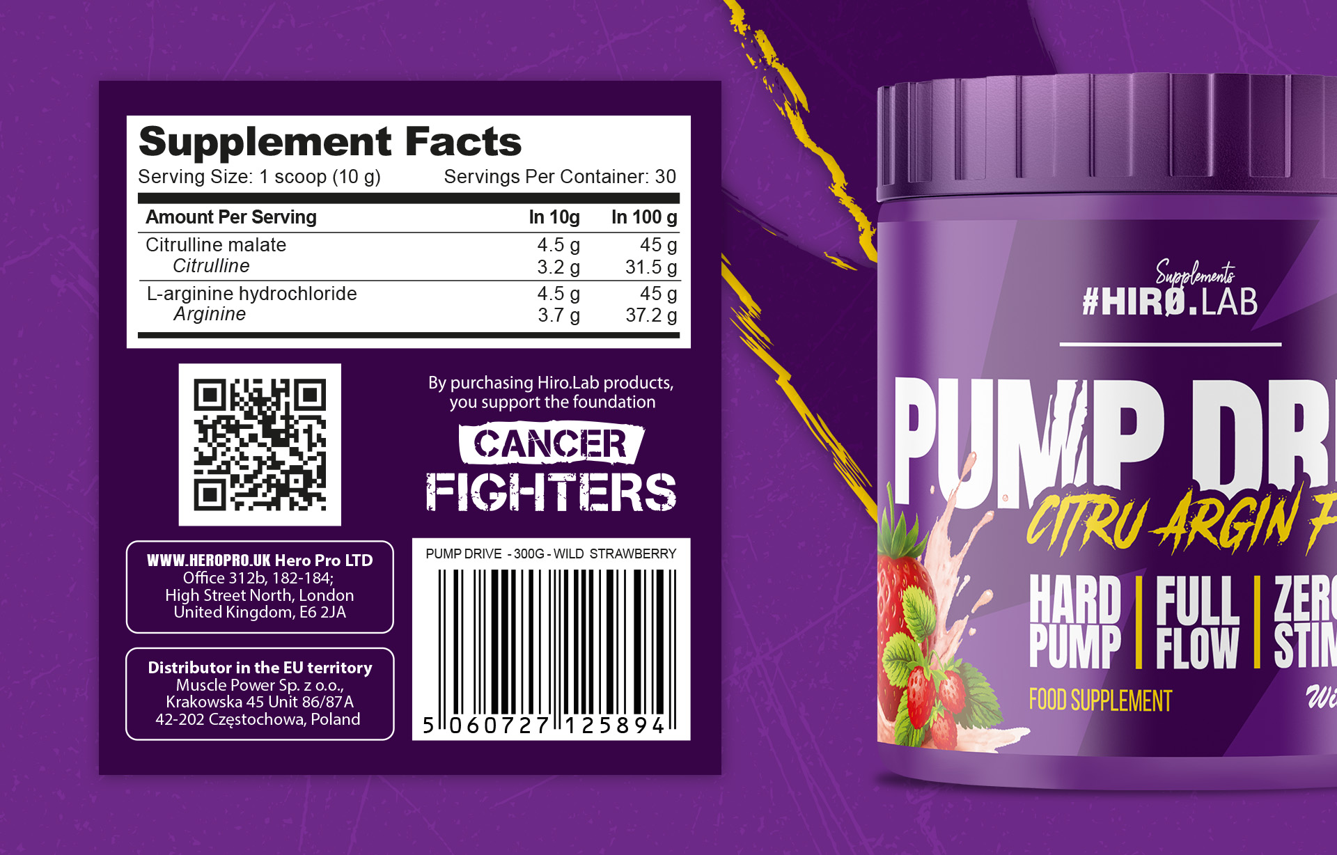 HIRO.LAB Pump Drive 300 g Wild Strawberry opakowanie
